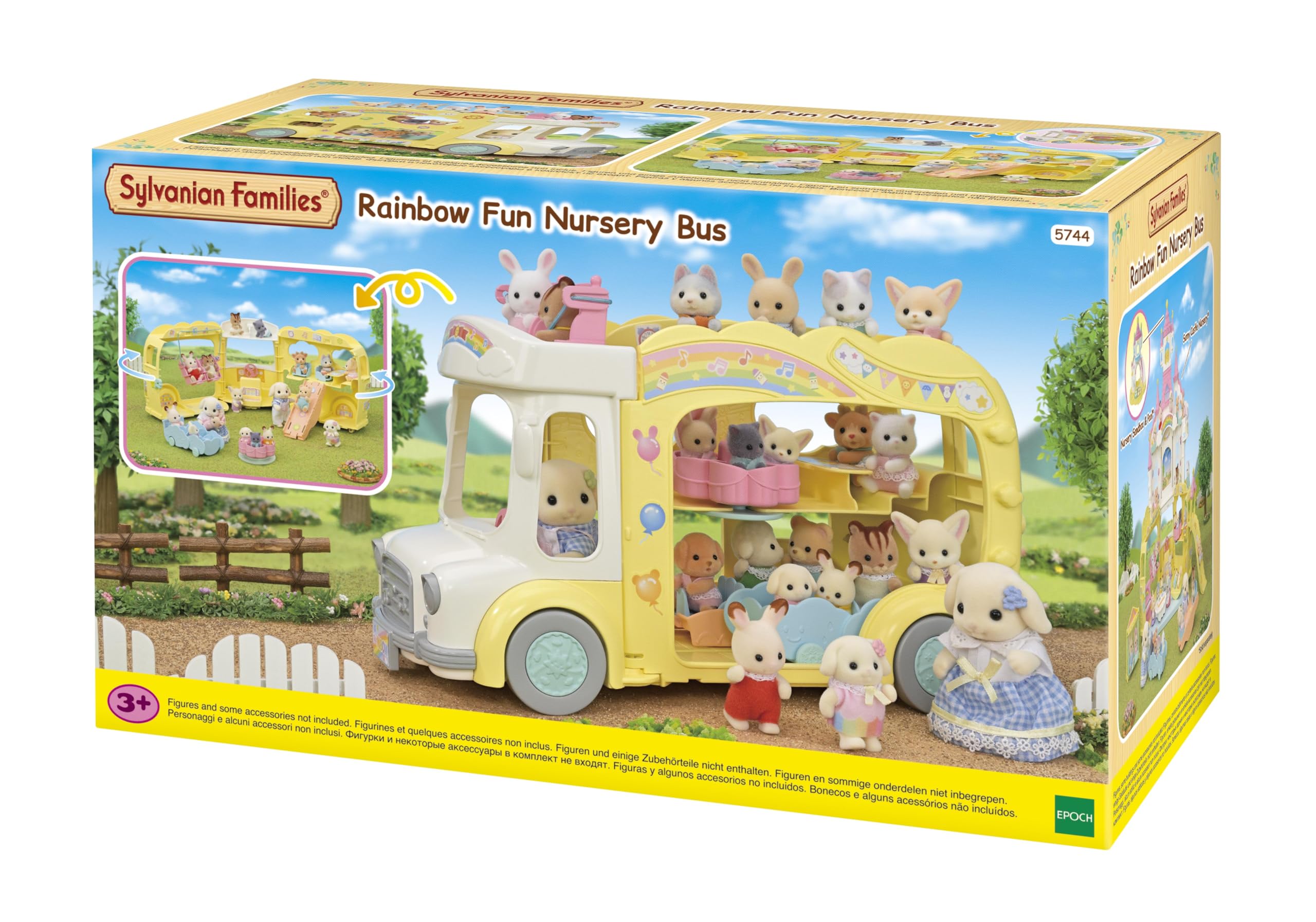 Sylvanian Families Rainbow Fun Nursery Bus Playset | Seats 28 Babies | Model 5744 2