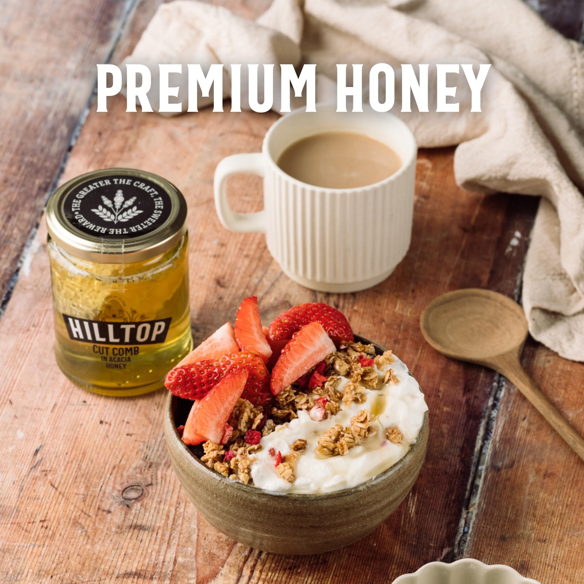 Hilltop Honey – Geschnittene Waben in Akazienhonig, 340 g 10