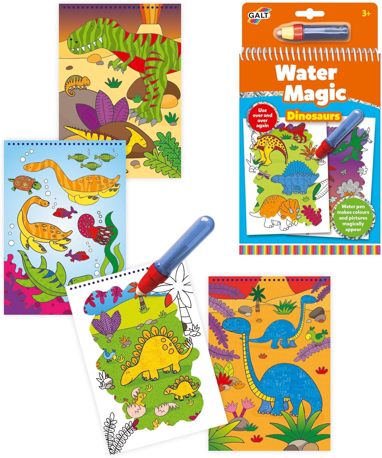Galt Water Magic - Dinosaurs Reusable Colouring Book for Kids Ages 3+ 3