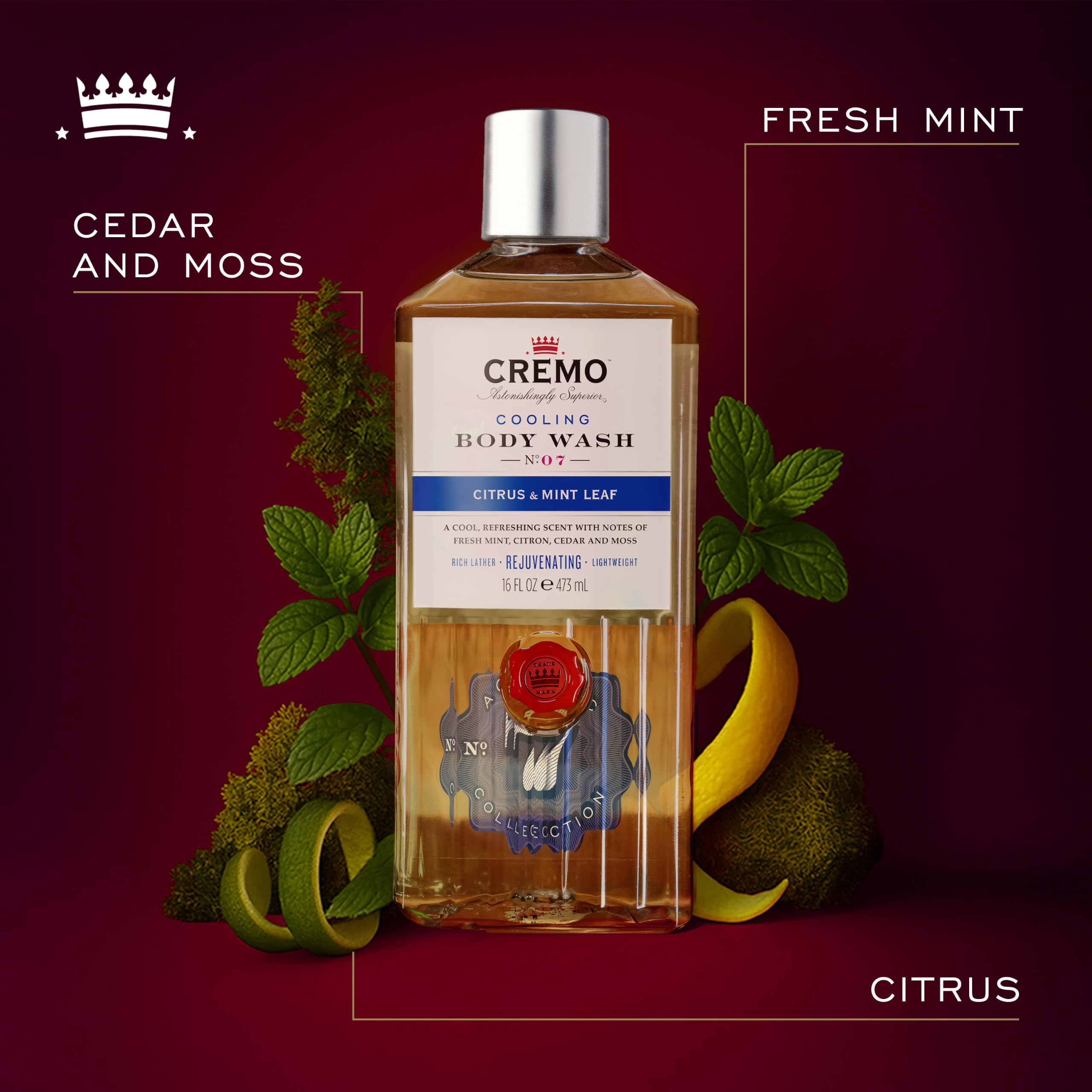 Cremo Cooling Body Wash for Men - Rejuvenating Citrus & Mint Leaf Scent - 473ml 2