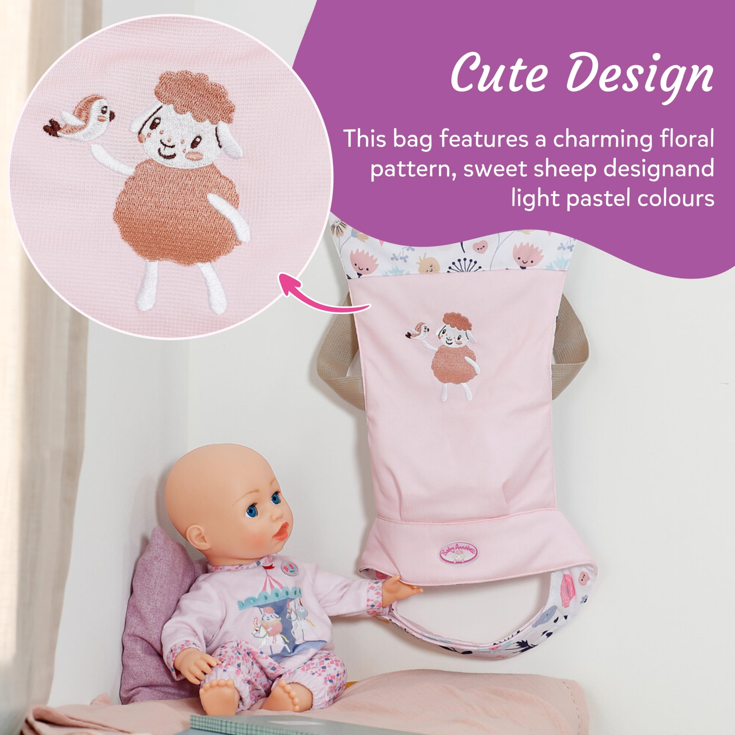Baby Annabell Baby Doll Carrier - Adjustable Front & Back Doll Accessory for 36-43cm Dolls 3
