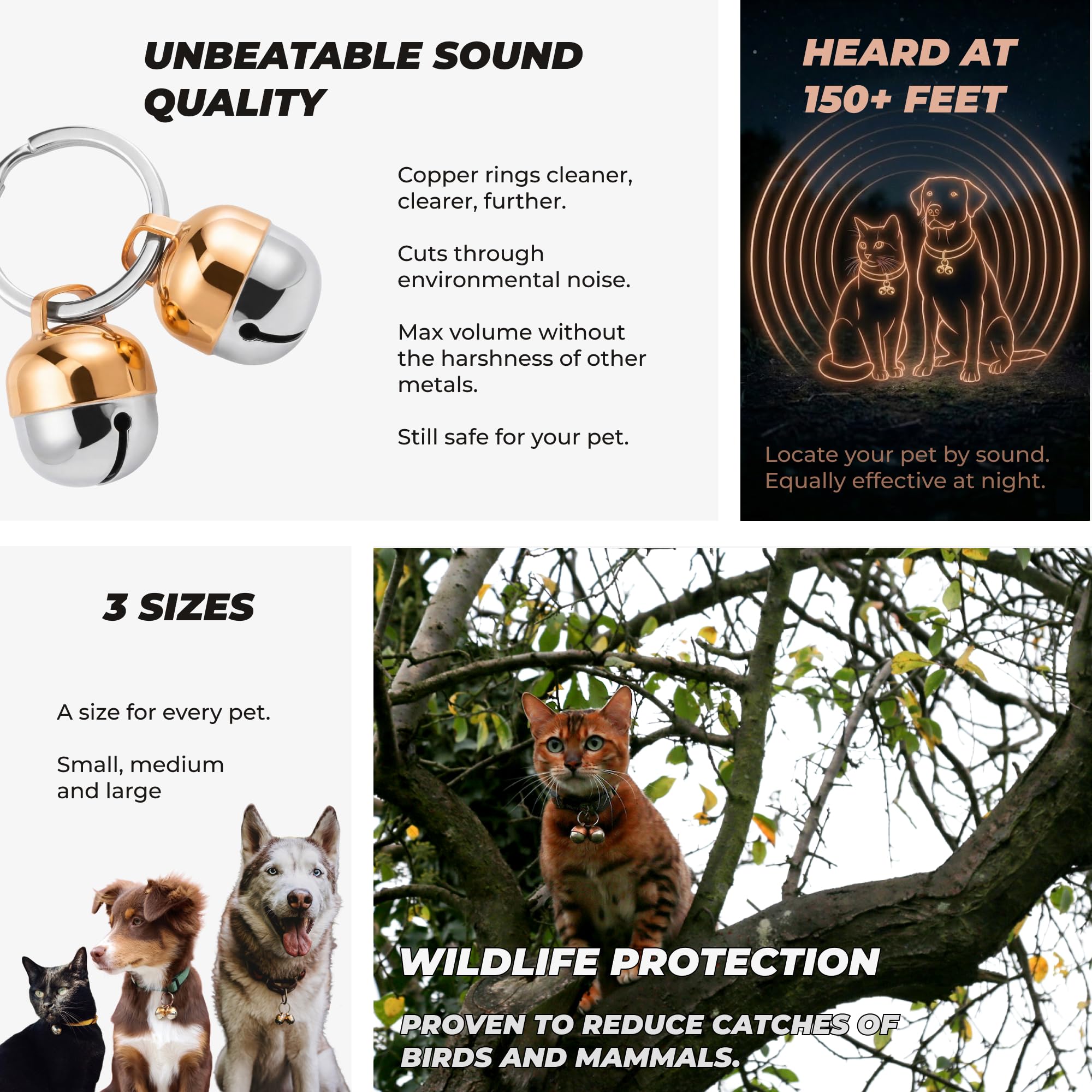 Beau's Bells Copper Pet Bells - 2 Extra Loud Bells | Tracker | Wildlife Protection 4