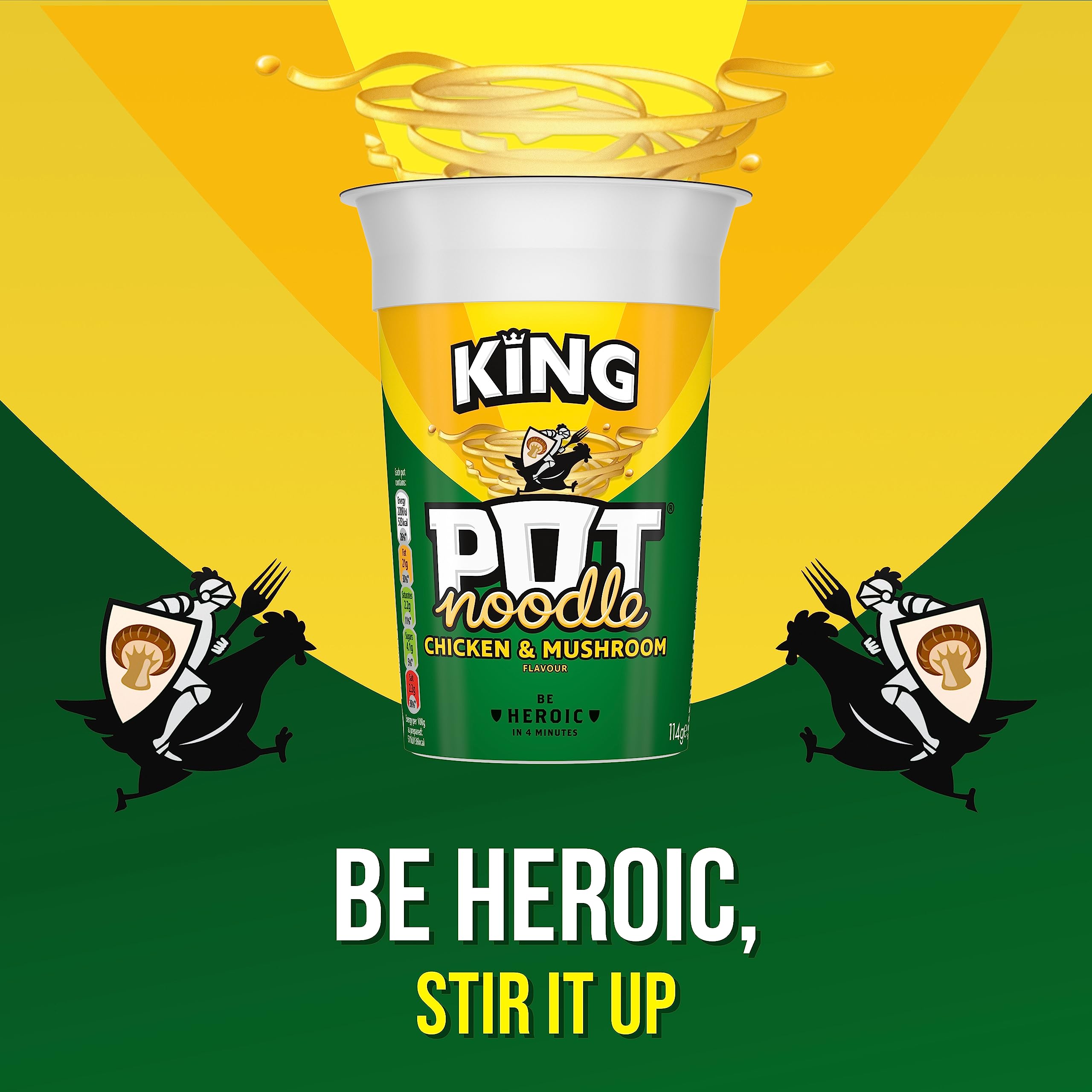 Pot Noodle King Hühnchen &amp; Pilz Instant-Nudel-Snack 114g 5