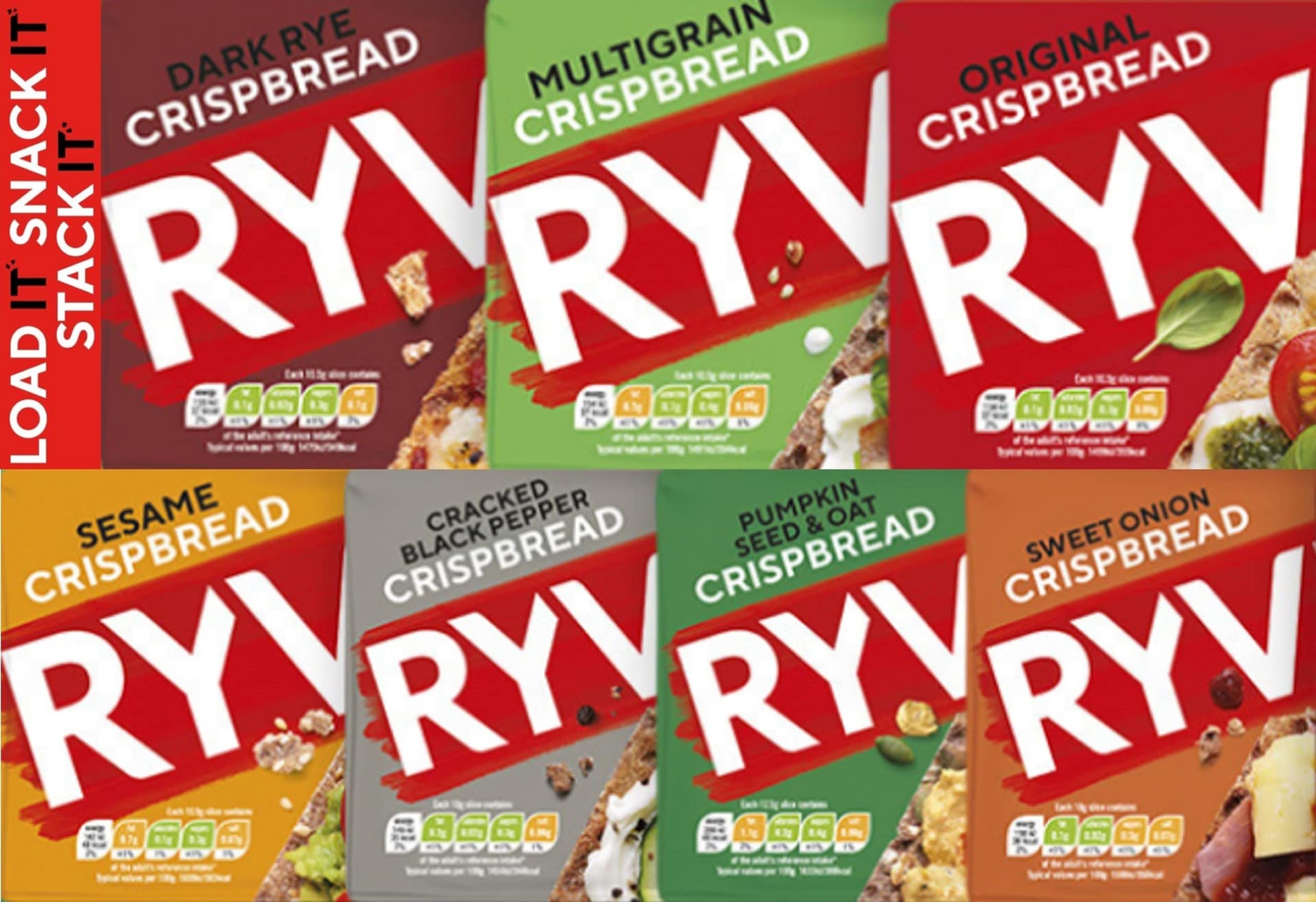 Rywita Fruit Crunch Crispbread with Currants, Seeds and Oats | 8 x 200g Packs | High Fibre 7