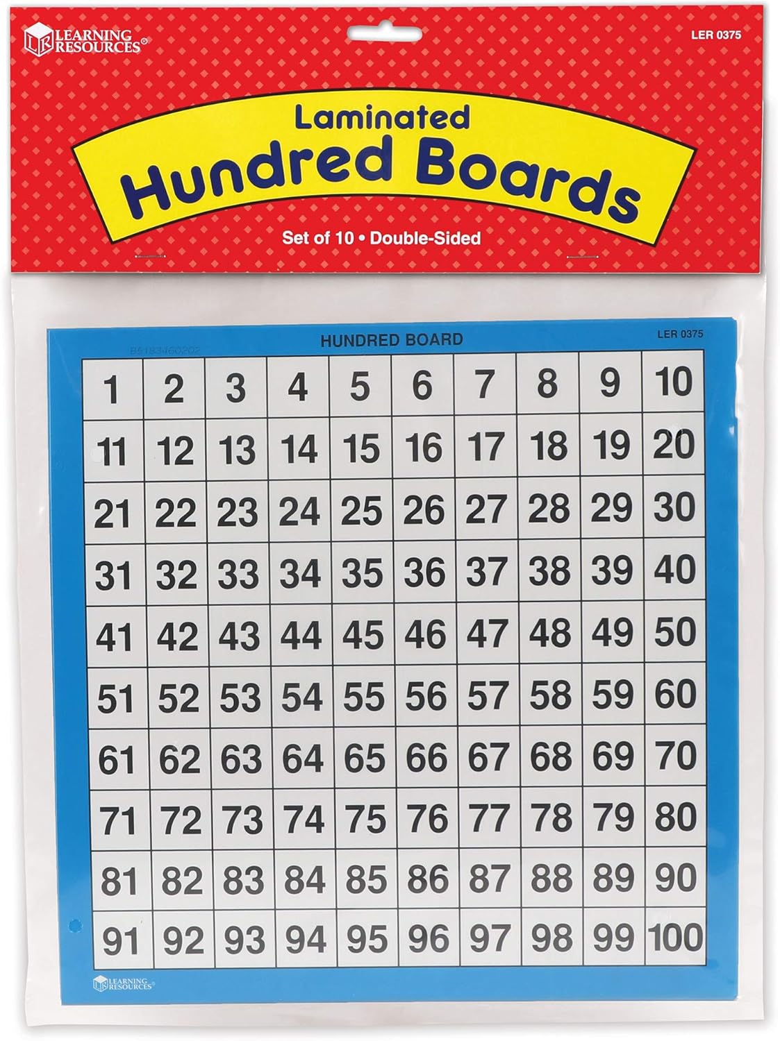Learning Resources Wipe Clean Hundred Boards - Educational Math Tool for Ages 5-9