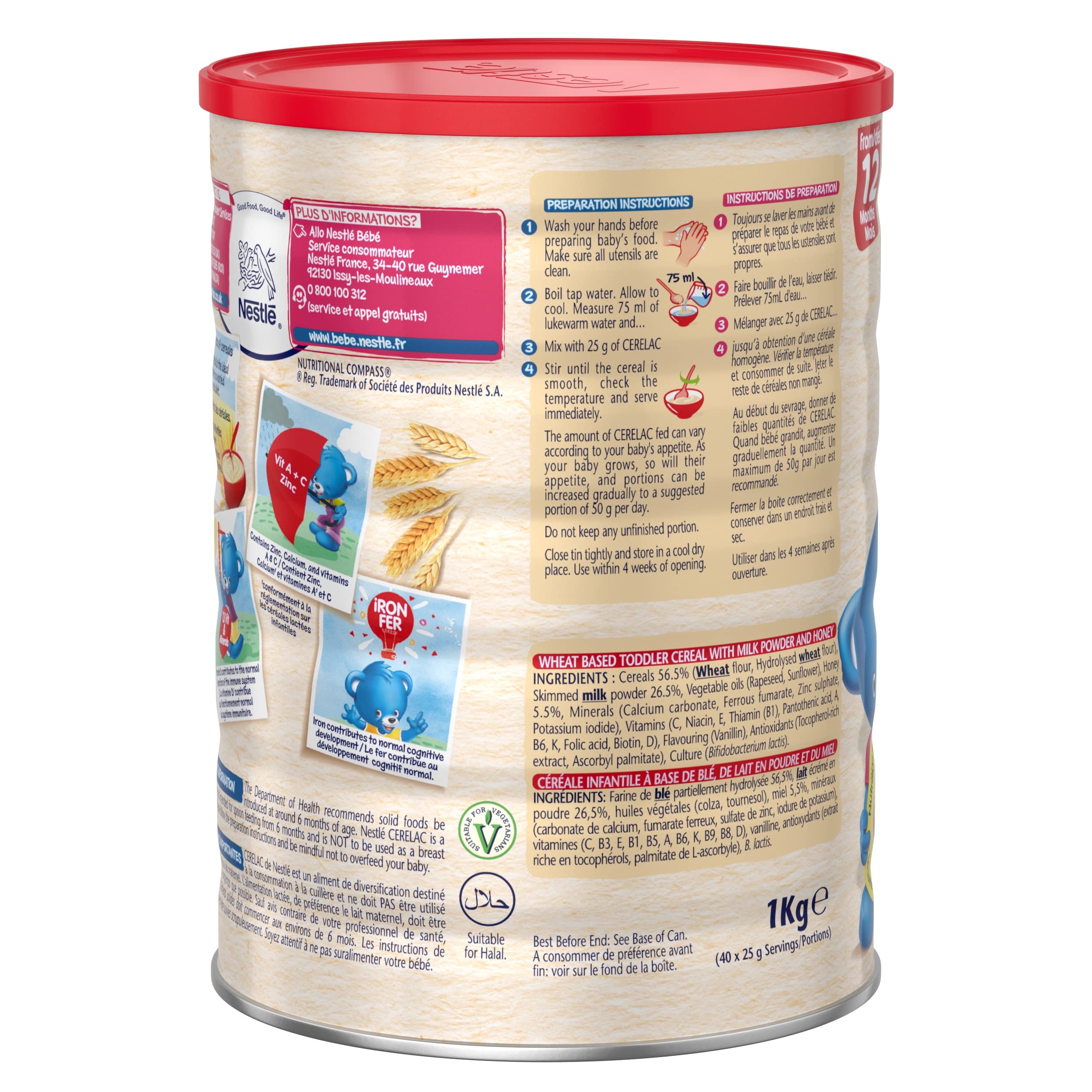 Cerelac Honey & Wheat Toddler Cereal with Milk | 1 kg | from 12 Months+ 6