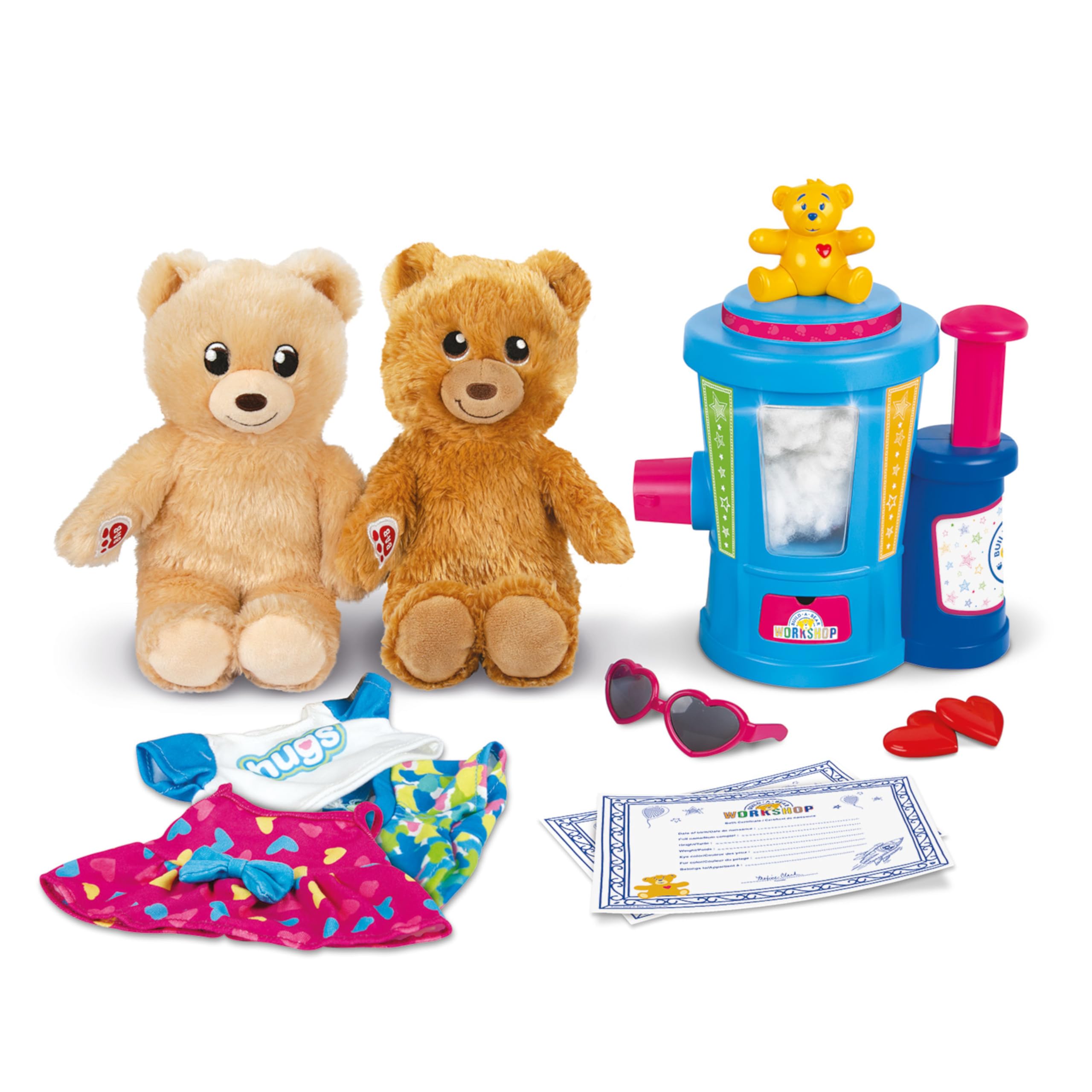 Casdon Build-A-Bear Workshop Toy Stuffing Station | Includes 2 Bears & Outfits | Ages 3+
