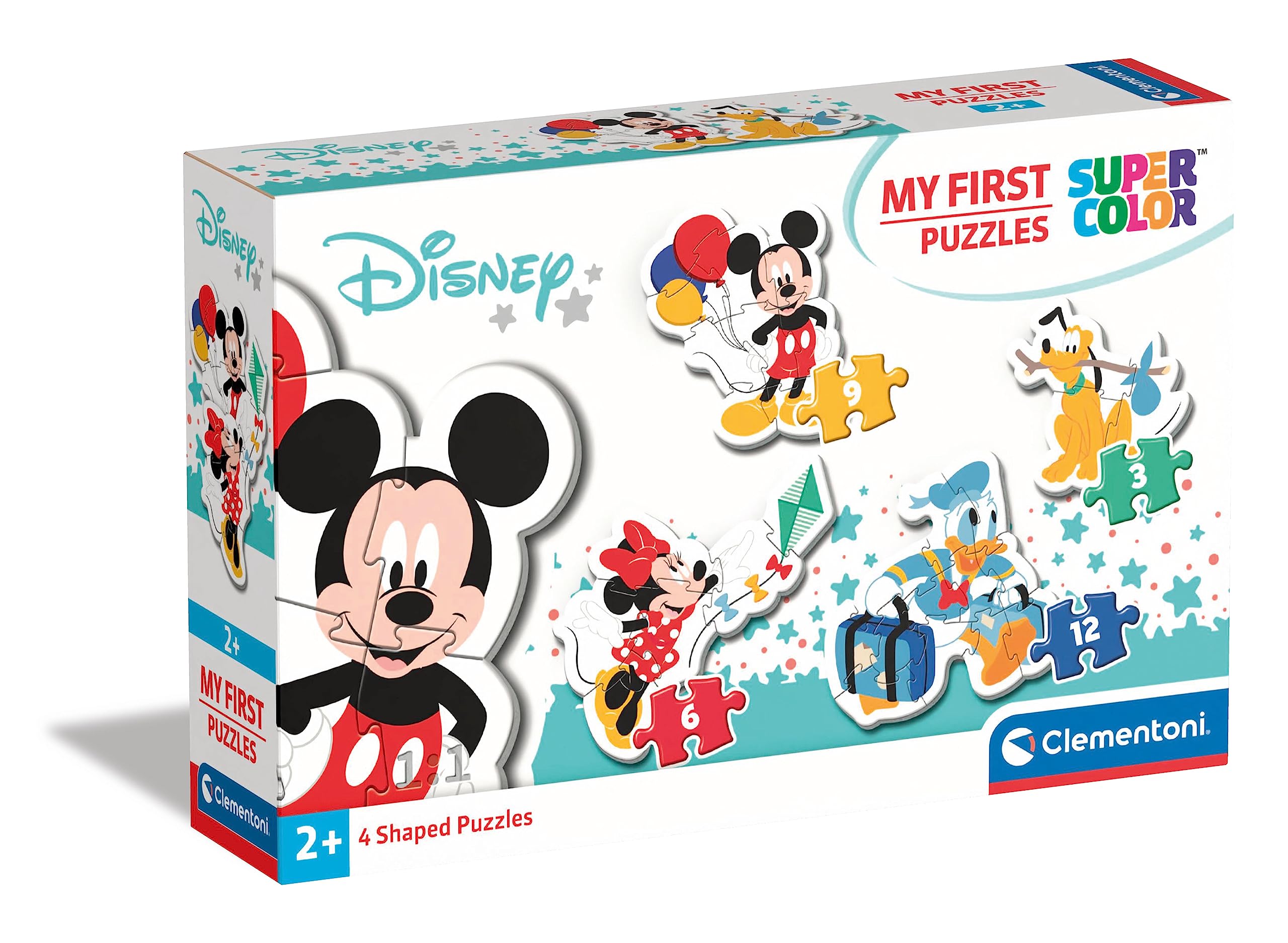 Clementoni My First Puzzle - Disney Mickey Mouse 4-in-1 Set (3, 6, 9, 12 Pieces) | Ages 2+