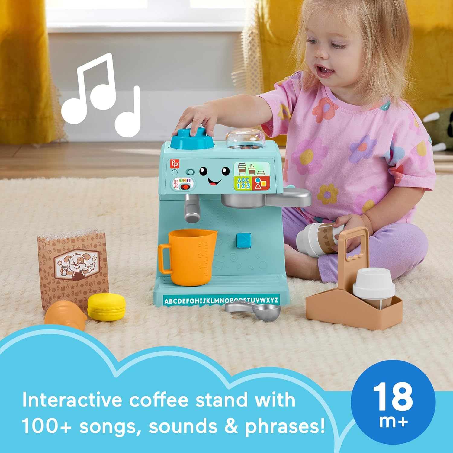 Fisher-Price Learn & Serve Coffee Café Playset - Interactive Toddler Toy with Smart Stages 5