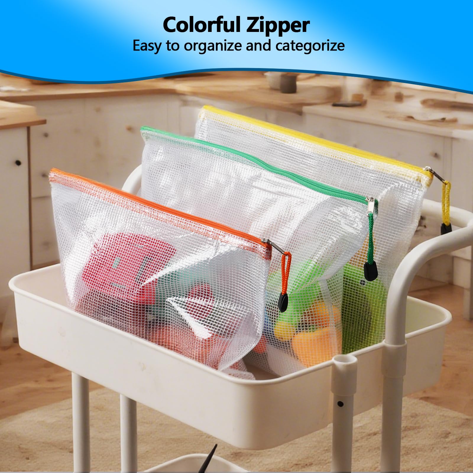 NORTHERN BROTHERS Zip Lock Plastic Wallets - 24PCS A3/A4/A5, Waterproof PVC File Folders 3