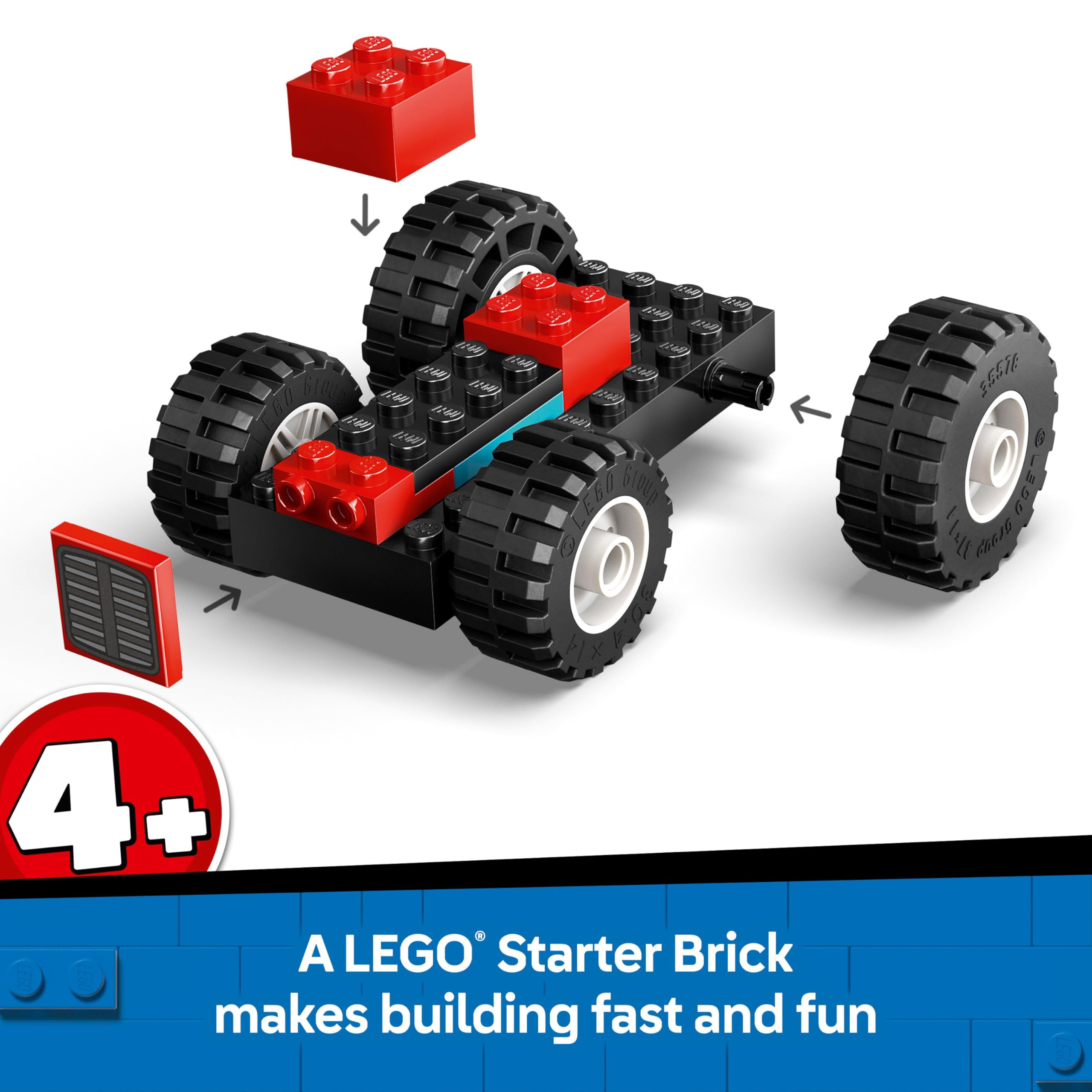 LEGO City Red Farm Tractor with Trailer & Sheep Toy Set - Building Playset for Ages 4+ 6