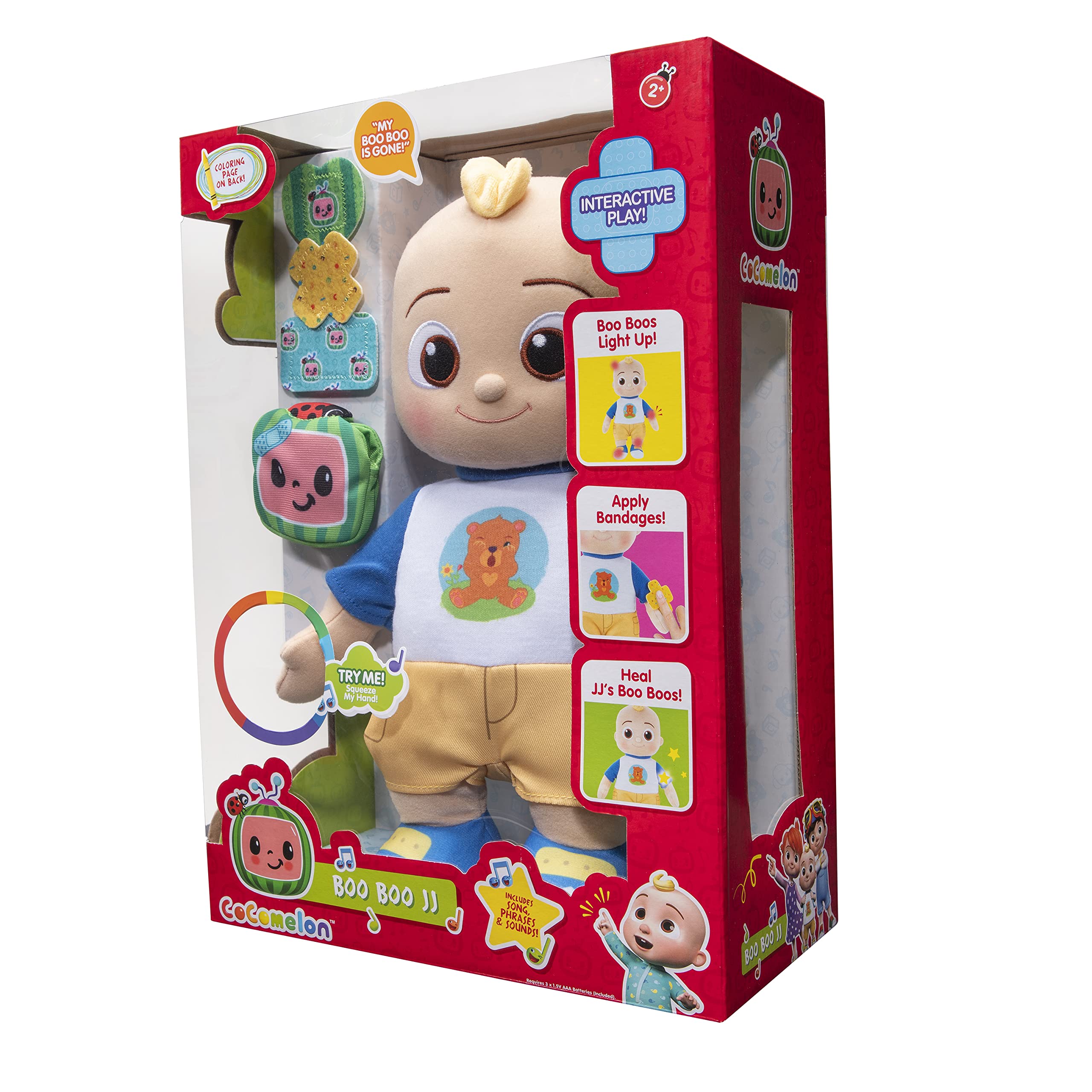 CoComelon Boo Boo JJ Plush - Light-Up Interactive Healing Toy with Bandages and Songs