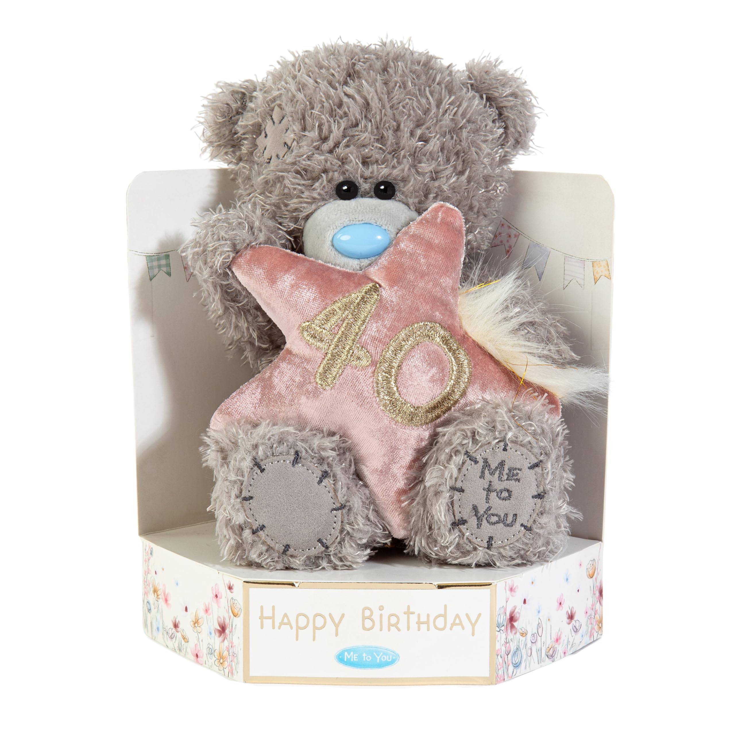 Me To You Tatty Teddy 40th Birthday Bear Plush | 15cm High | Soft Polyester