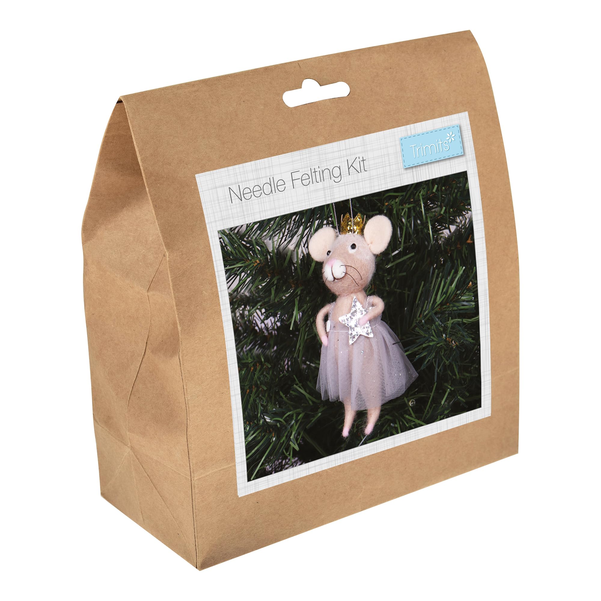 Trimits Needle Felting Craft Kit - Nordic Mouse Christmas Craft Kit for Beginners 7