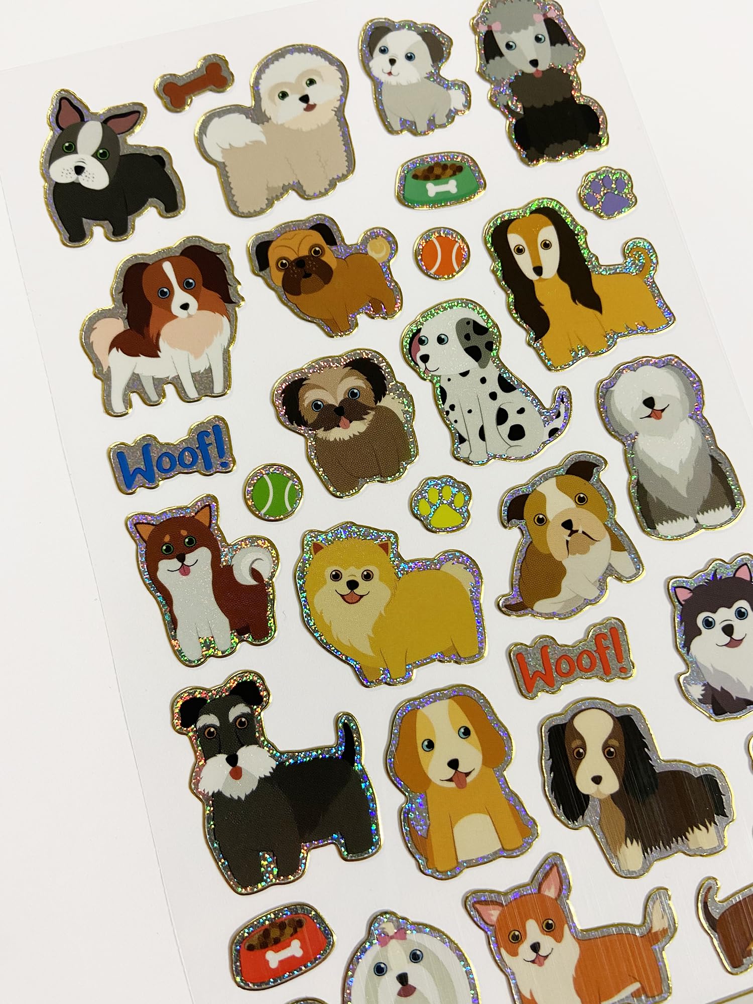 Paper Projects Playful Puppies Sparkly Reusable Stickers - Foil Craft Stickers for Kids & Adults 3