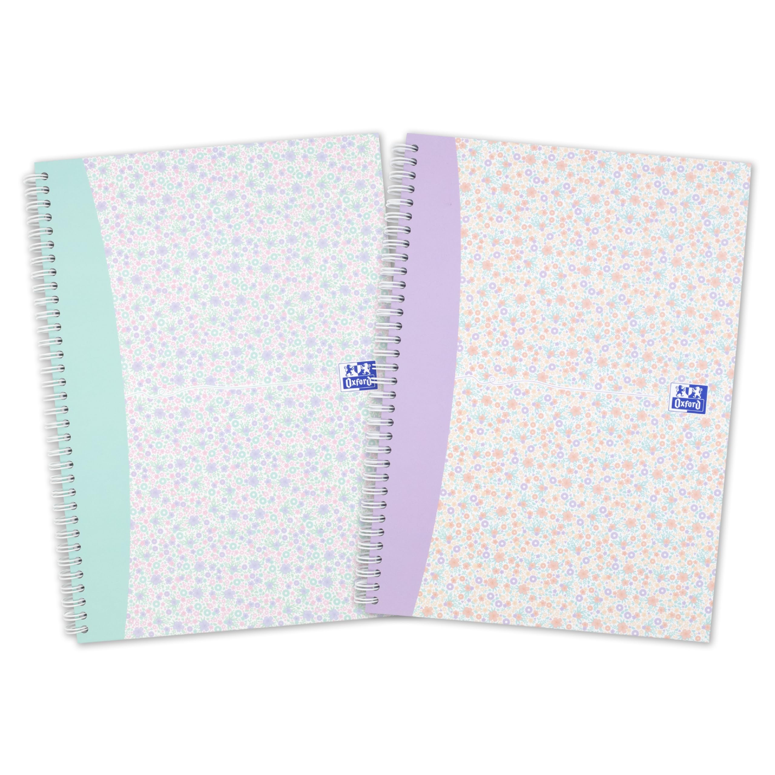 Oxford My Notes A4 Hardcover Wirebound Notebook Twin Pack (Floral & Bloom) | 140 Pages Ruled