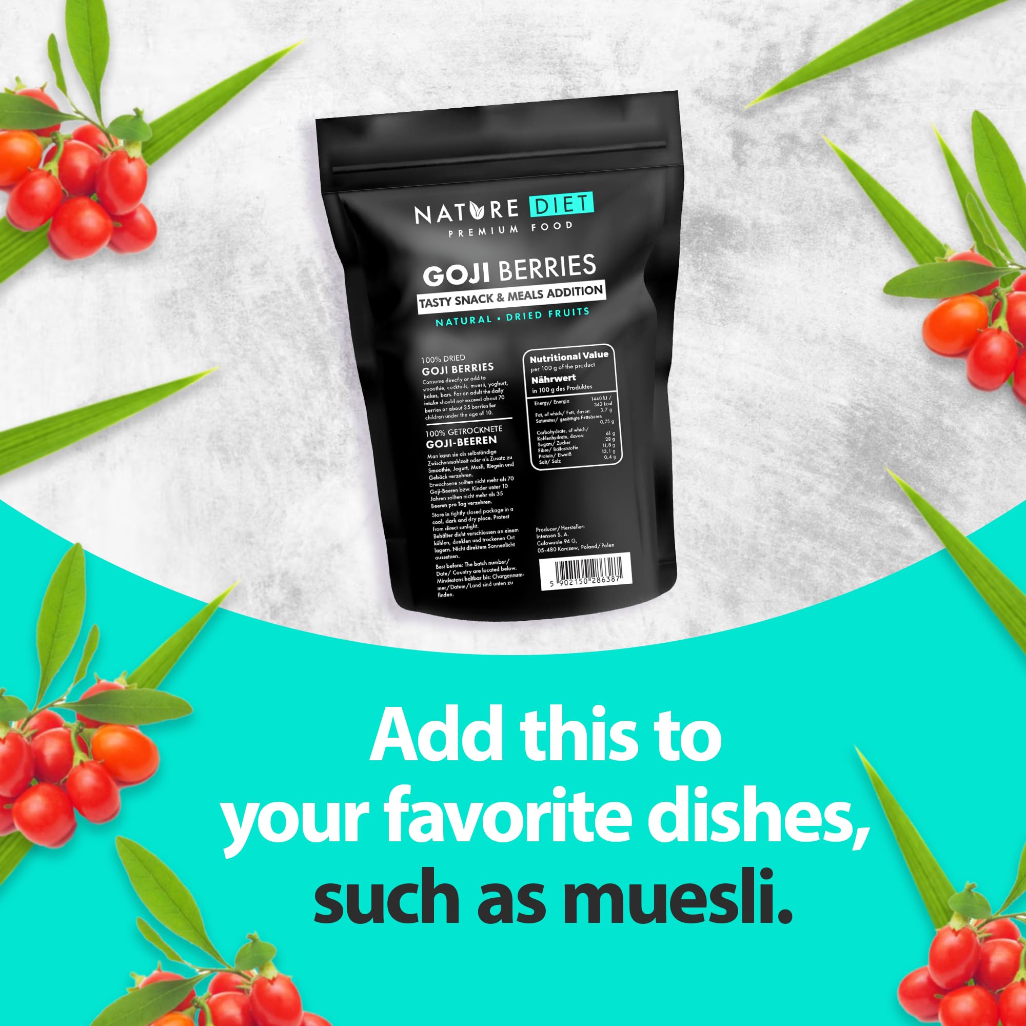 Nature Diet - Goji Berries 1000 g | Dried Berries | Healthy Snack 5