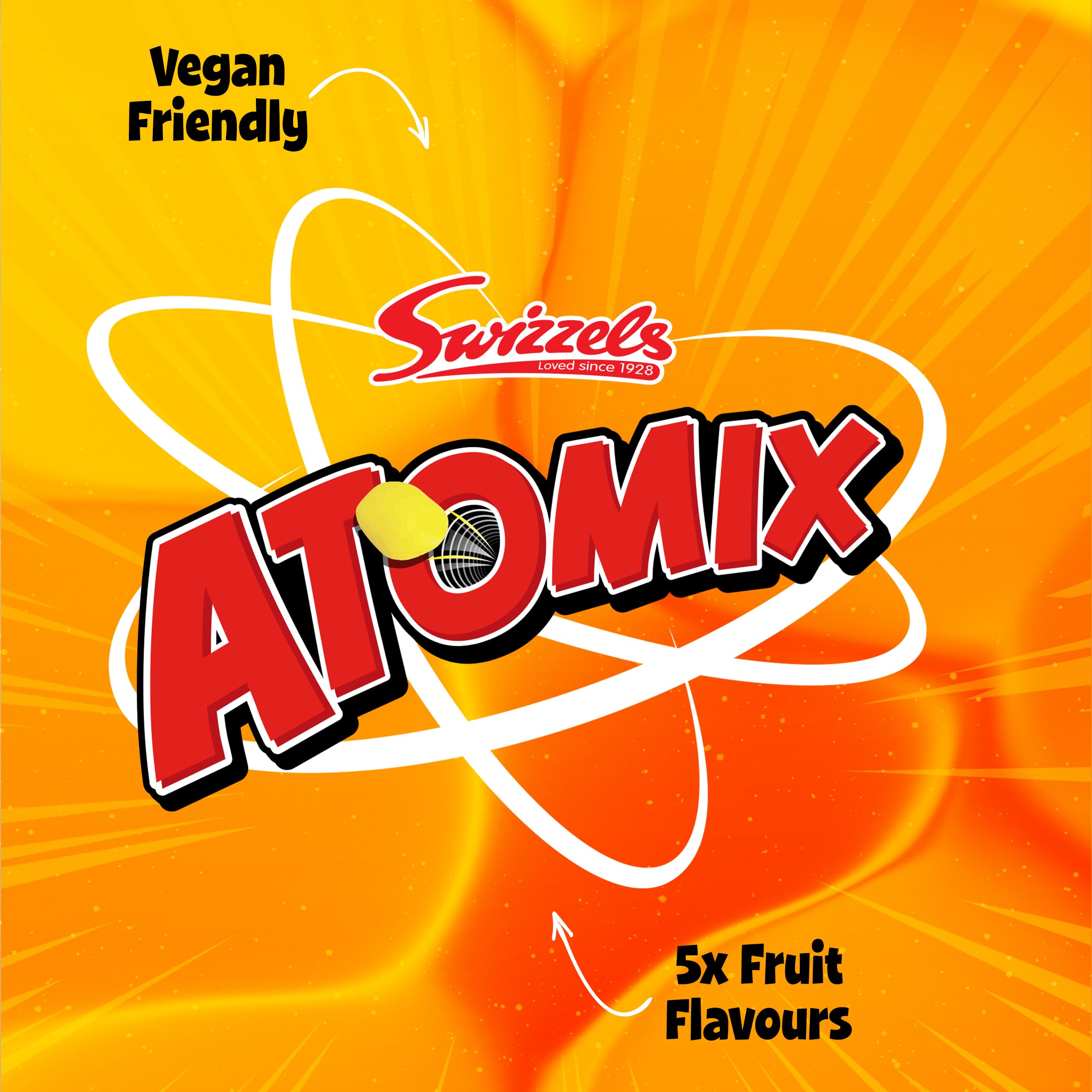 Swizzels Atomix Rainbow Drops - Fruity Chewy Sweets with Crispy Shells | 110g Bag 5