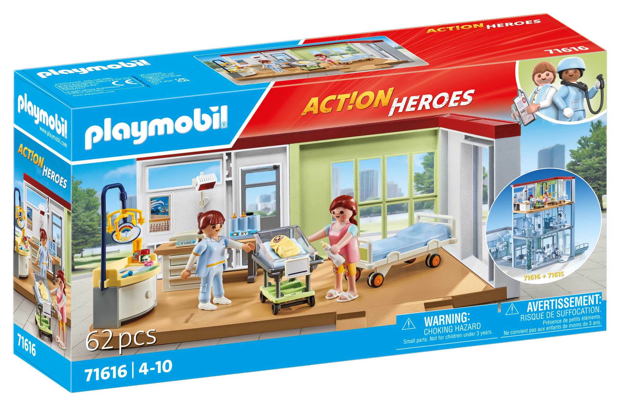 Playmobil 71616 Action Heroes Maternity Ward Playset - Educational Role Play for Ages 4+ 3