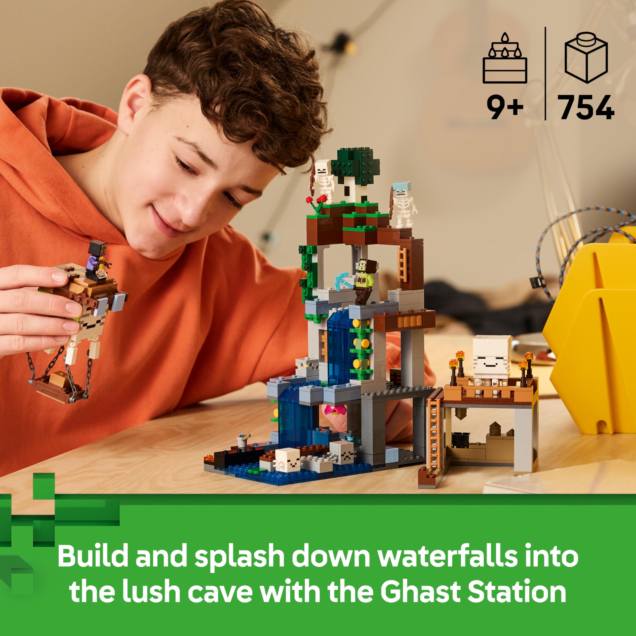 LEGO Minecraft Ghast Station Building Set - 8 Figures, Includes 2 Skeletons & 4 Ghasts, Ages 9+ 2