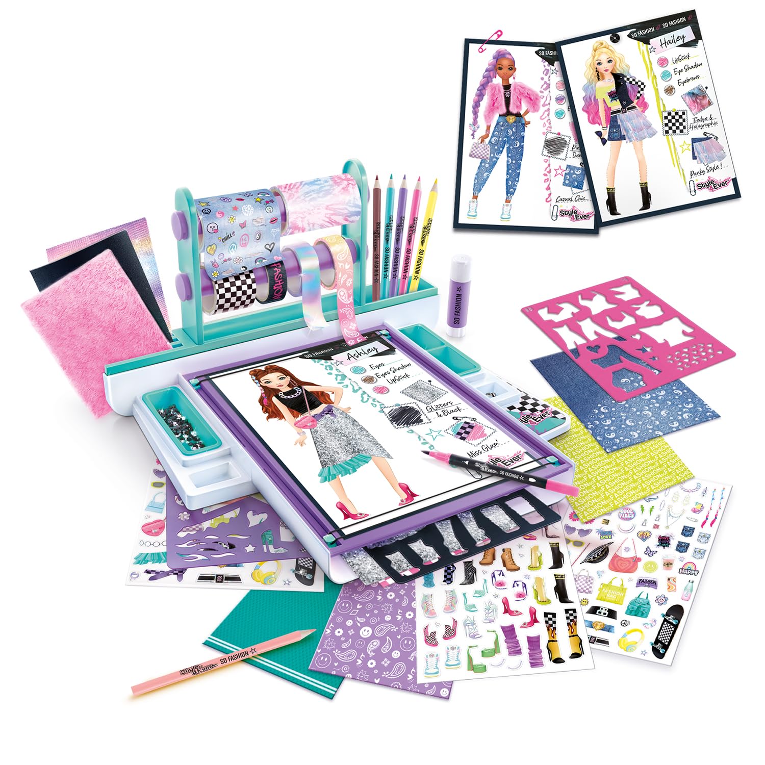 Style 4 Ever Fashion Designer Studio - Real Adhesive Fabrics & Design Kit 3