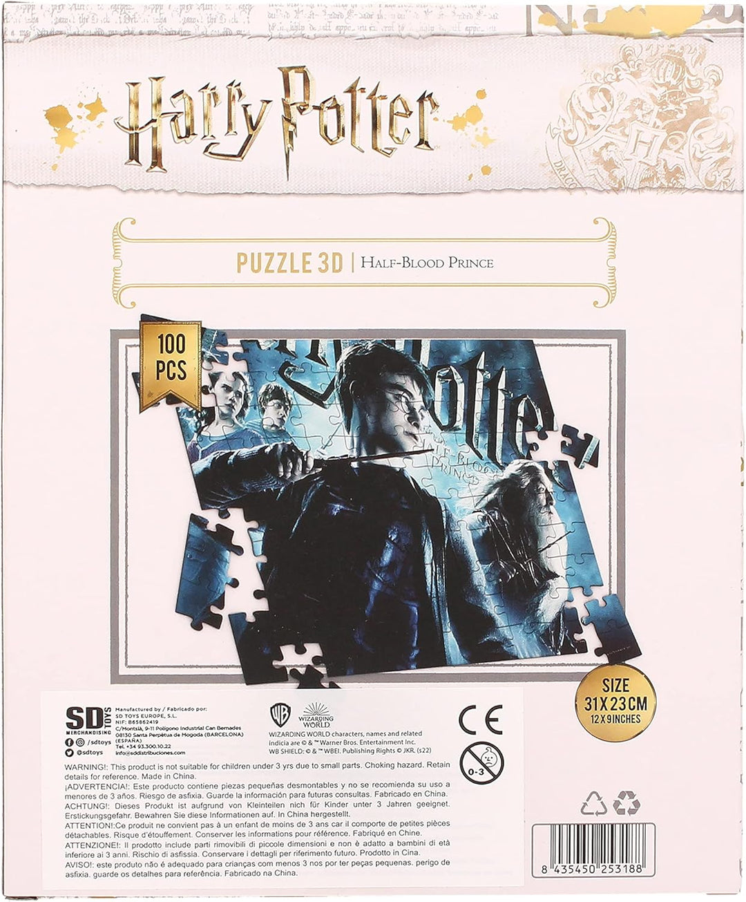 Harry Potter 3D Lenticular Half-Blood Prince Jigsaw Puzzle - 100 Pieces for Ages 3+