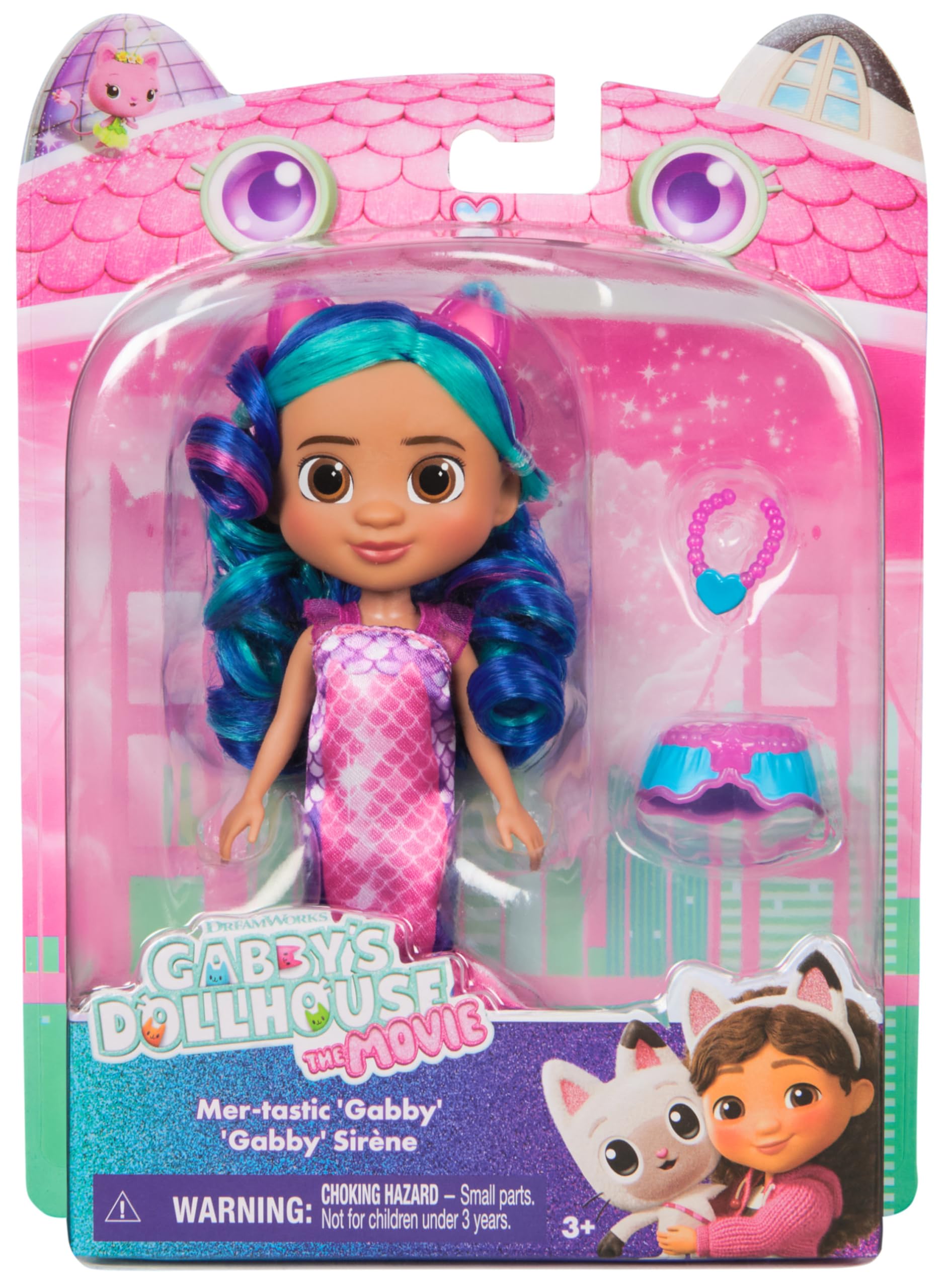 Mer-tastic Gabby Doll from Gabby's Dollhouse: The Movie - 15cm Tall with Brushable Hair & Mermaid Accessories