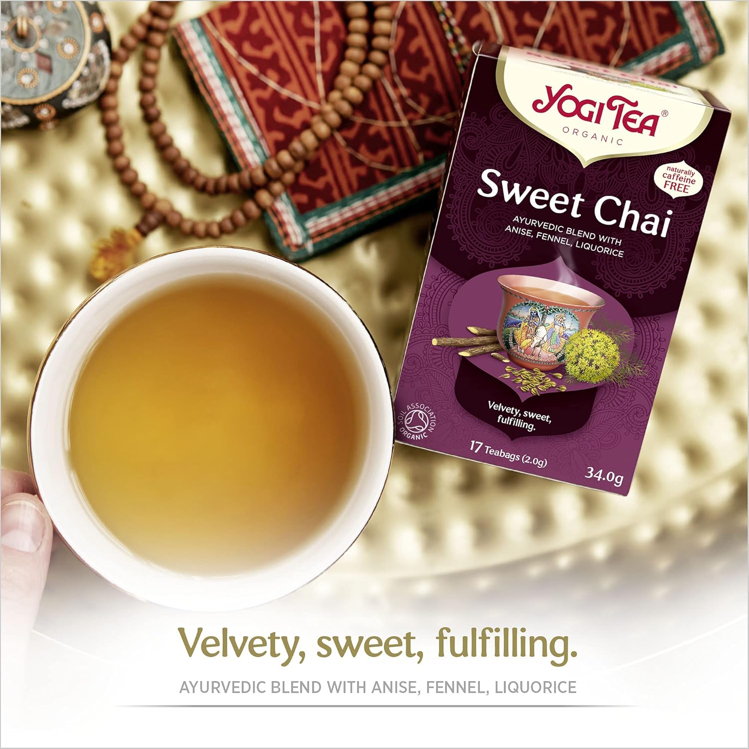 Yogi Tea - Sweet Chai Organic Herbal Tea, Caffeine Free, Blend of Anise, Fennel & Liquorice, 102 Tea Bags (6 x 17) 6