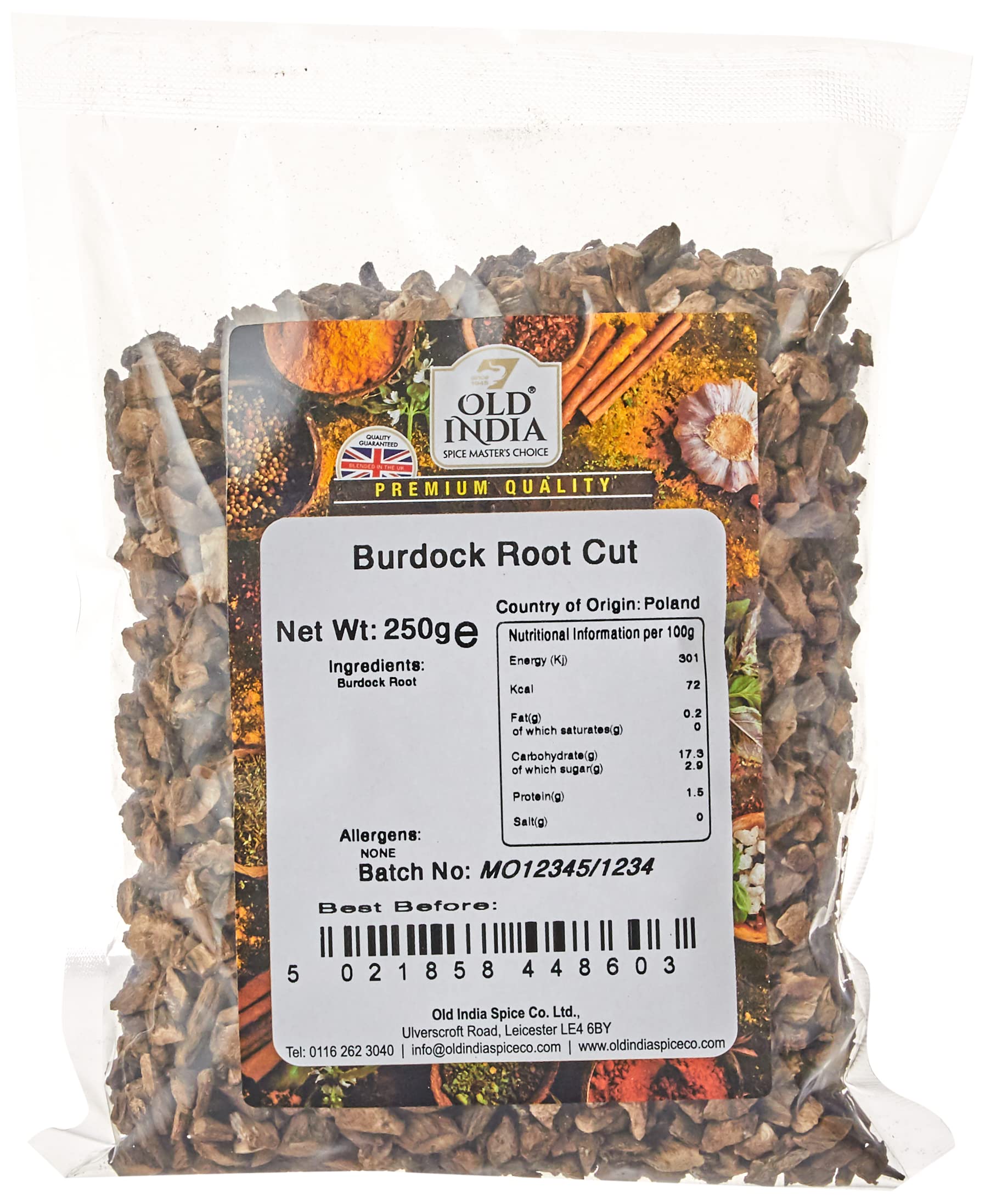 Old India Burdock Root 250g Whole Herb