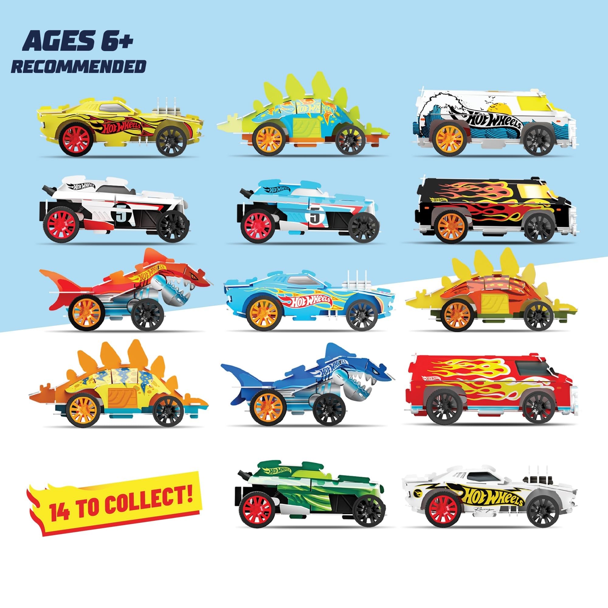 BLADEZ Hot Wheels Pocket Racer Maker Kitz - 3 Pack | Snap-Fit Assembly | Pull-Back Action