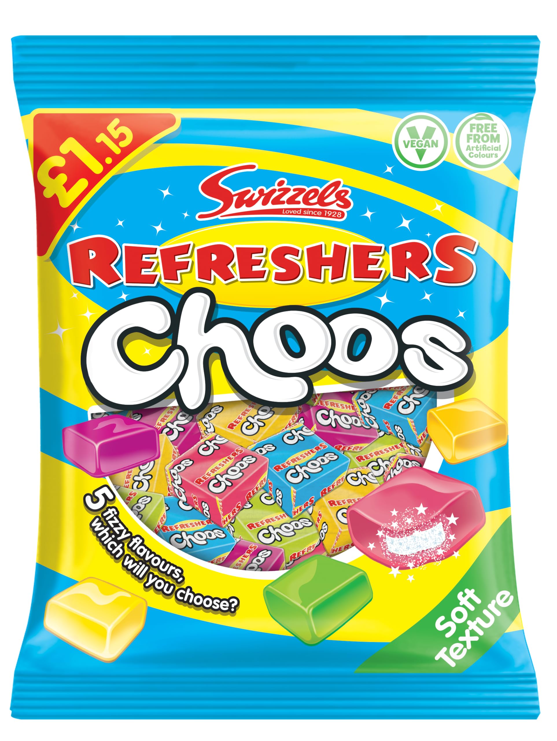 Swizzels Refreshers Choos (115g) - Fruity Fizzy Chewy Sweets Assortment
