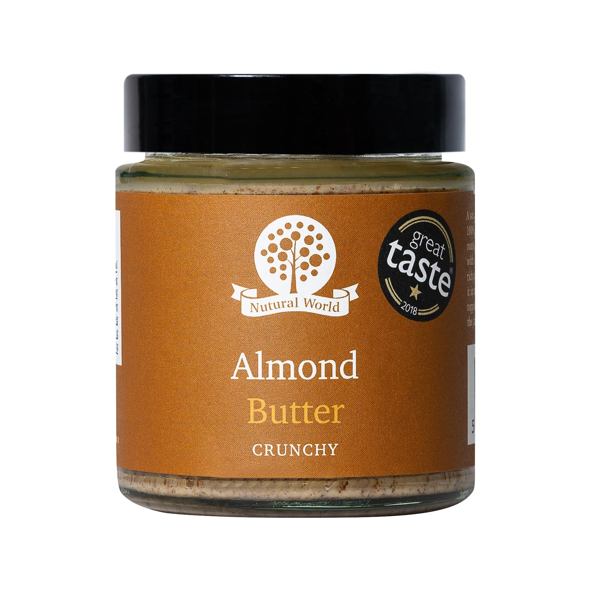 Nutural World Crunchy Almond Butter - 100% Pure Almonds | Great Taste Award Winner | 170g