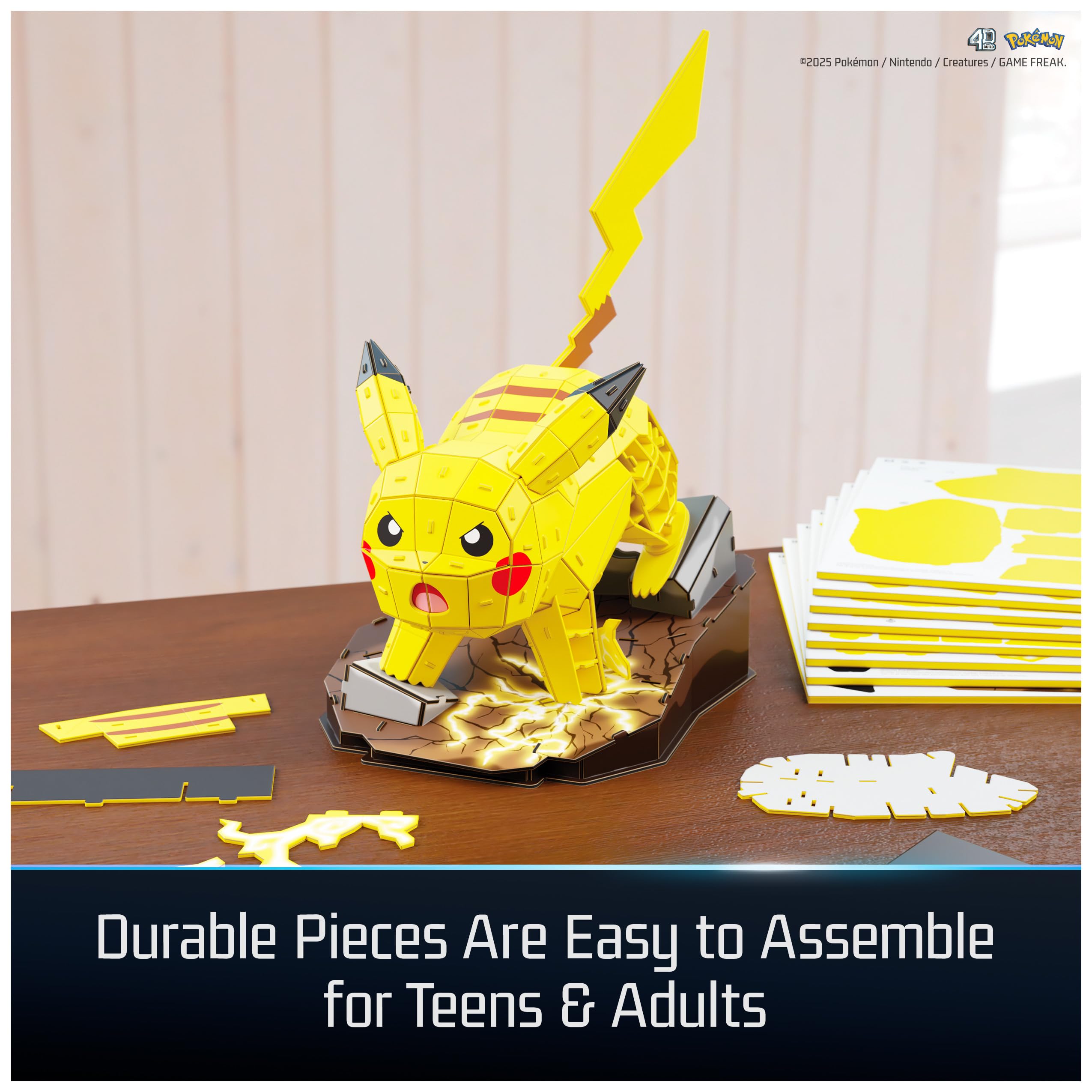 4D Build Pokémon Pikachu 3D Model Kit - 201-Piece Building Puzzle for Ages 12+ 5
