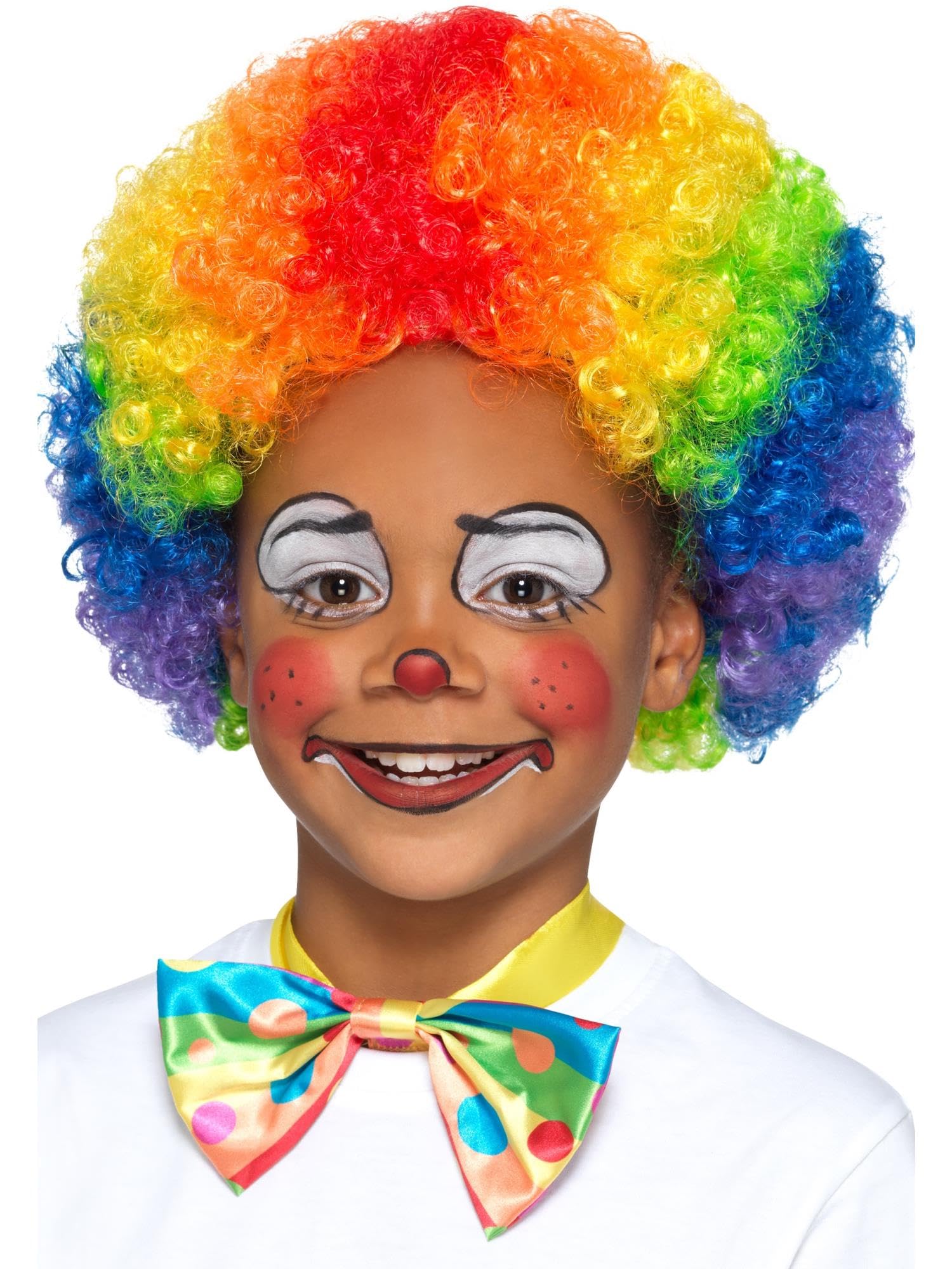 Smiffys Kids Multi-Coloured Clown Wig for Fancy Dress
