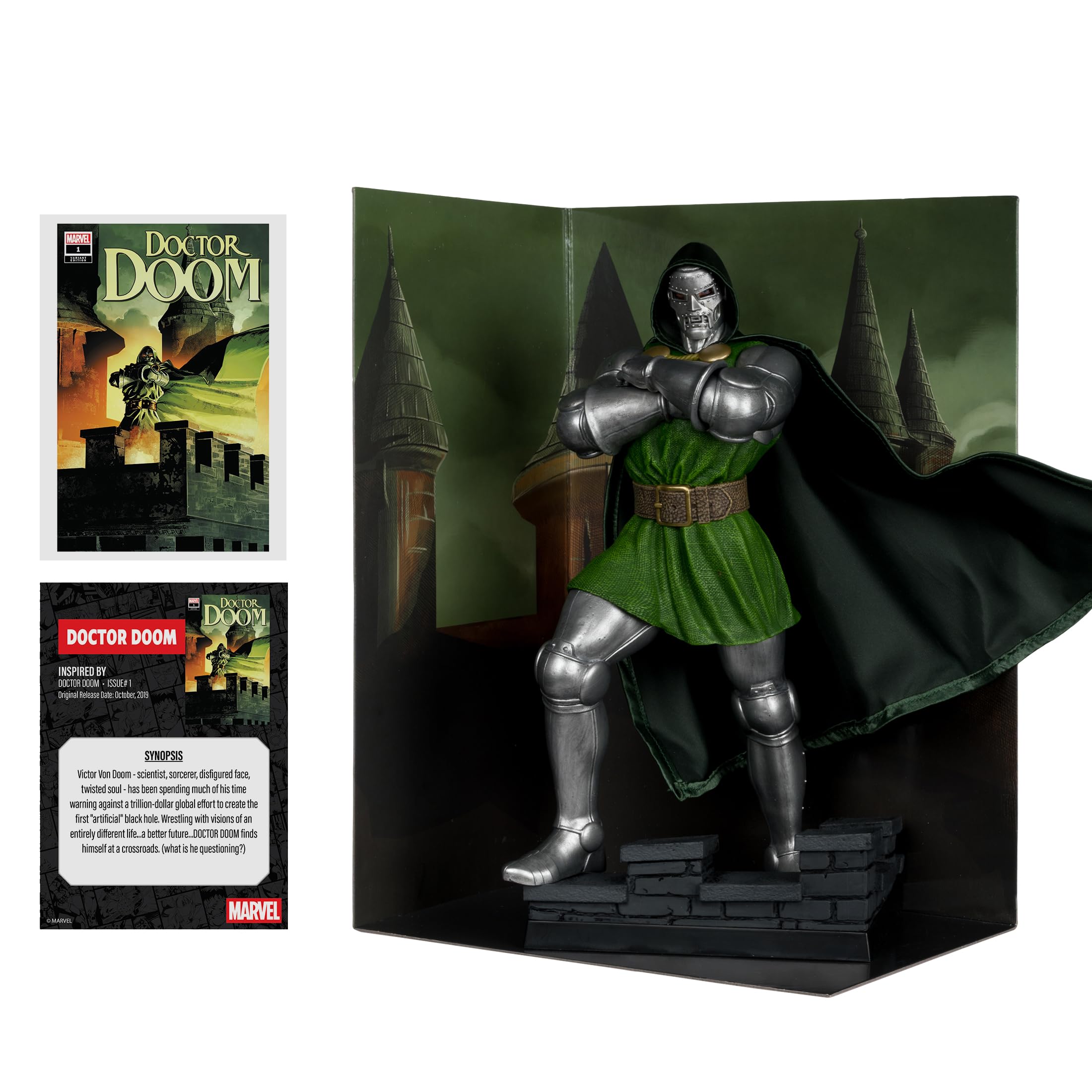 McFarlane Marvel Doctor Doom 1:6 Scale Collectible Figure - 11" Tall | Includes Comic Reprint
