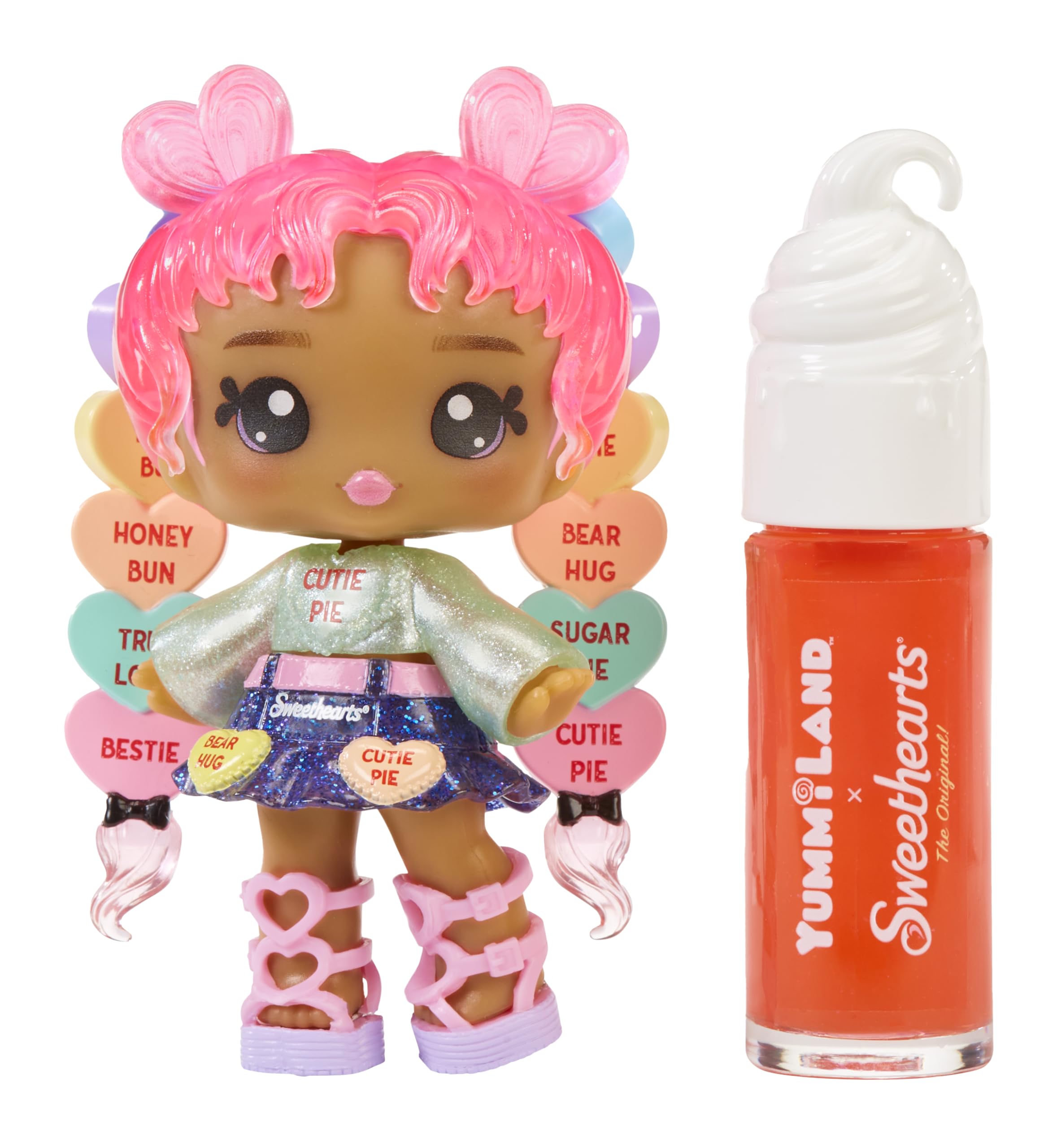Yummiland x Sweethearts Lip Gloss Doll - Lily Hearts - DIY Lip Gloss Kit & Customizable Fashion Doll for Kids Ages 4+ 6