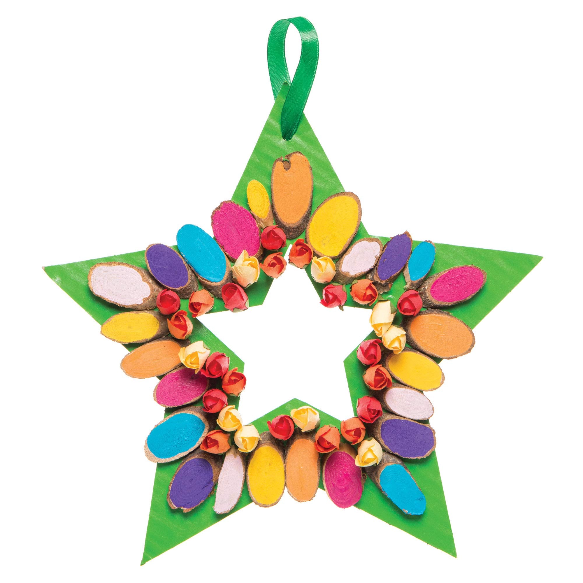 Baker Ross AV836 Hanging Star Wreaths - Creative Christmas Craft Kit for Kids 4