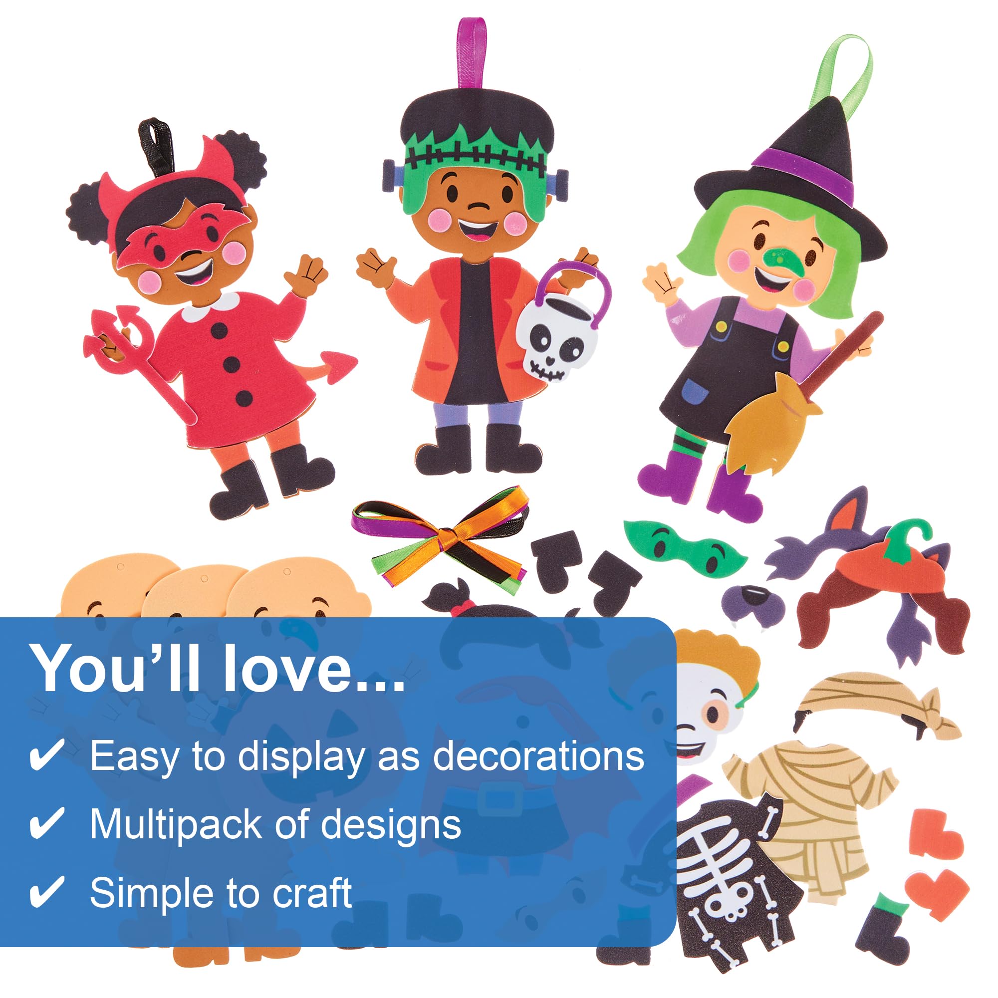 Baker Ross FX636 Halloween Costume Craft Kit - Pack of 8 Foam Decorations 6