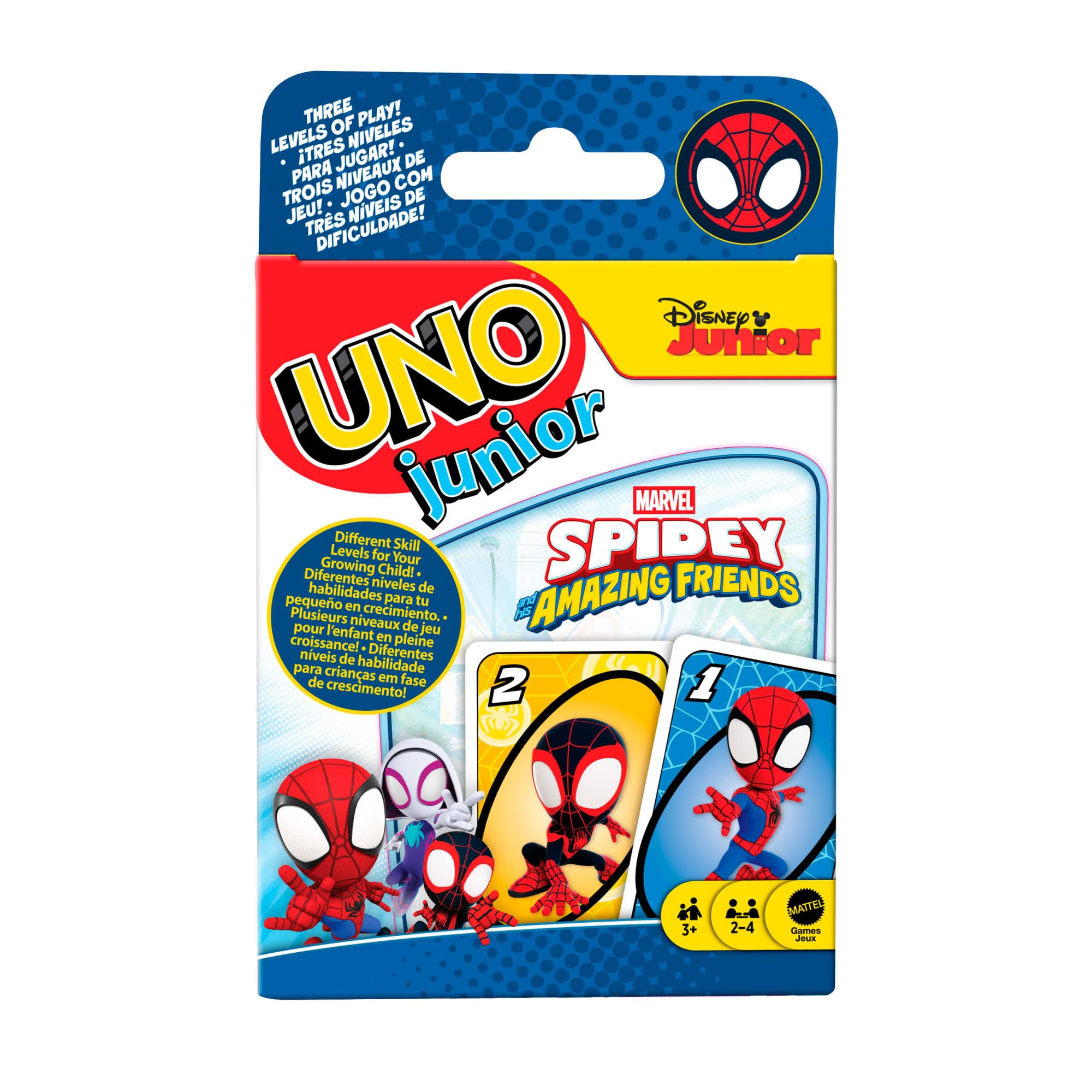 UNO Junior Marvel Spidey and His Amazing Friends Card Game - Ages 3+ | 2-4 Players | 56 Cards