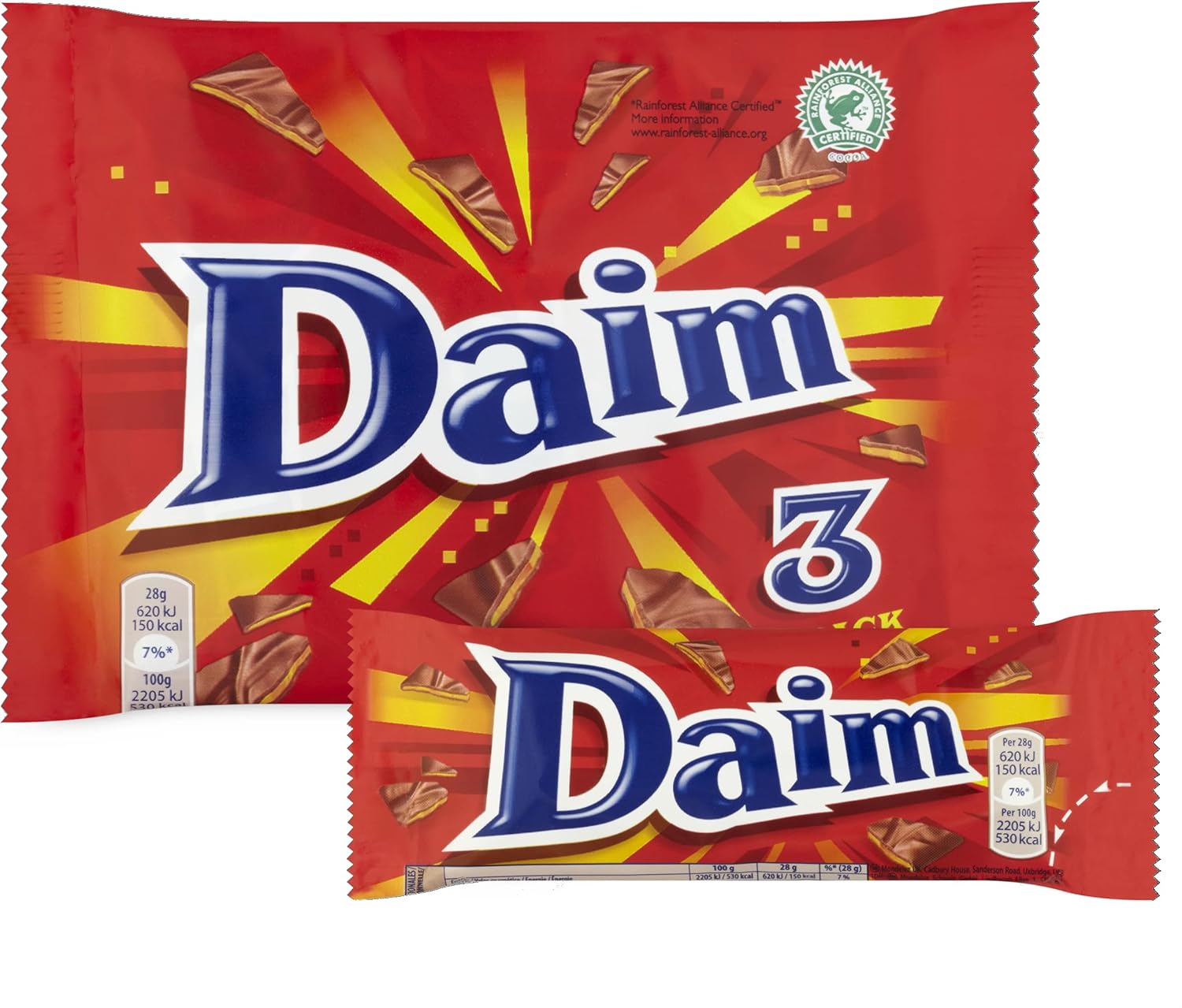 Daim - Milk Chocolate with Crunchy Almond Caramel Bars 84g (Pack of 24 Multipacks) 10