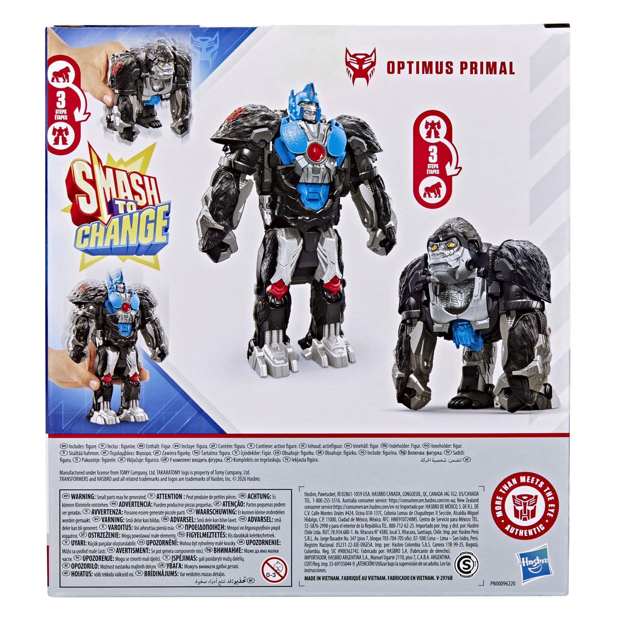 Transformers Smash Changers Optimus Primal Action Figure - 9 Inch, Ages 6+ 5