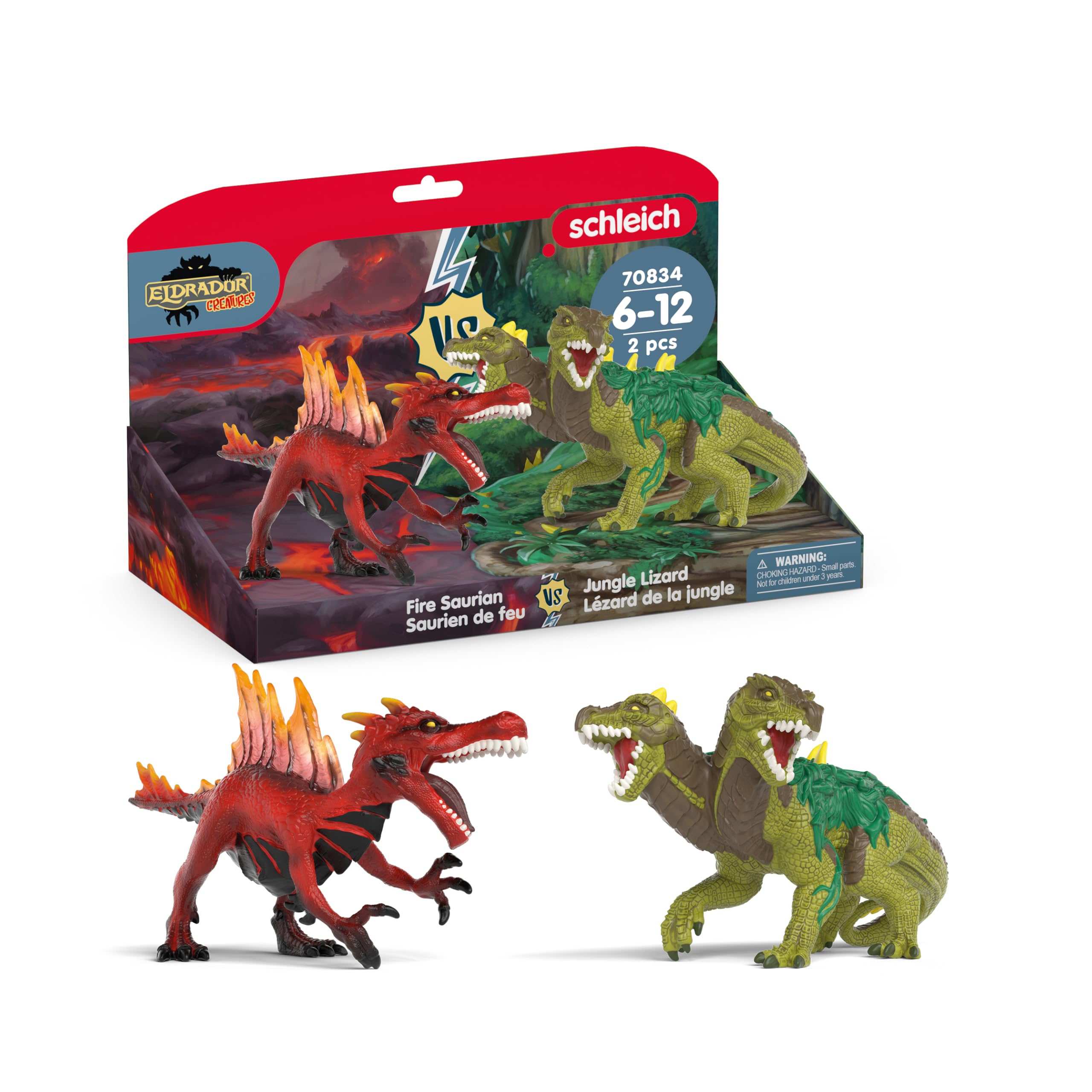 Schleich Eldrador Creatures - 2PC Lava vs Jungle World Playset | Model 70834 | Ages 3+