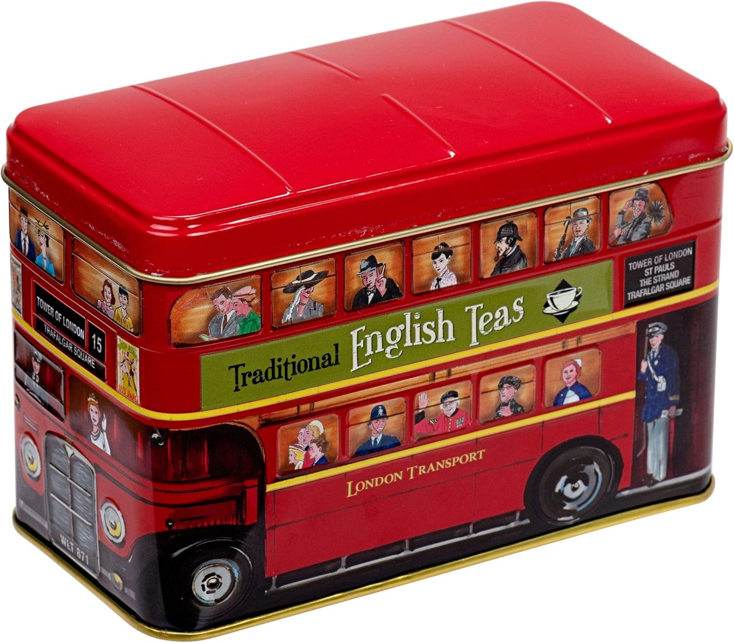 New English Teas London Bus Tea Tin with 25 English Breakfast Teabags