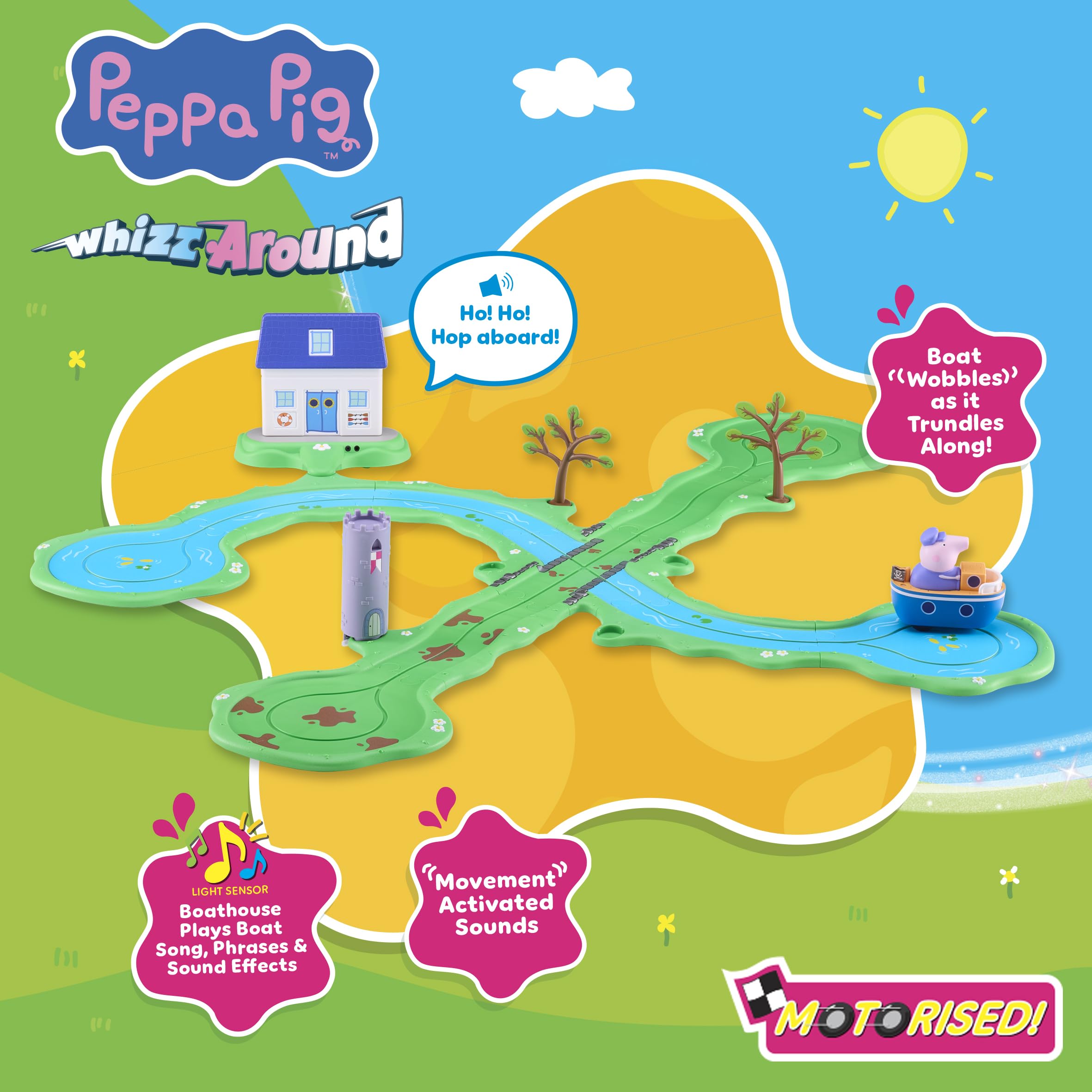 Peppa Pig Whizz Around Bobbing Along Boat Trip - Motorised Vehicle Playset for Ages 24 Months+ 5