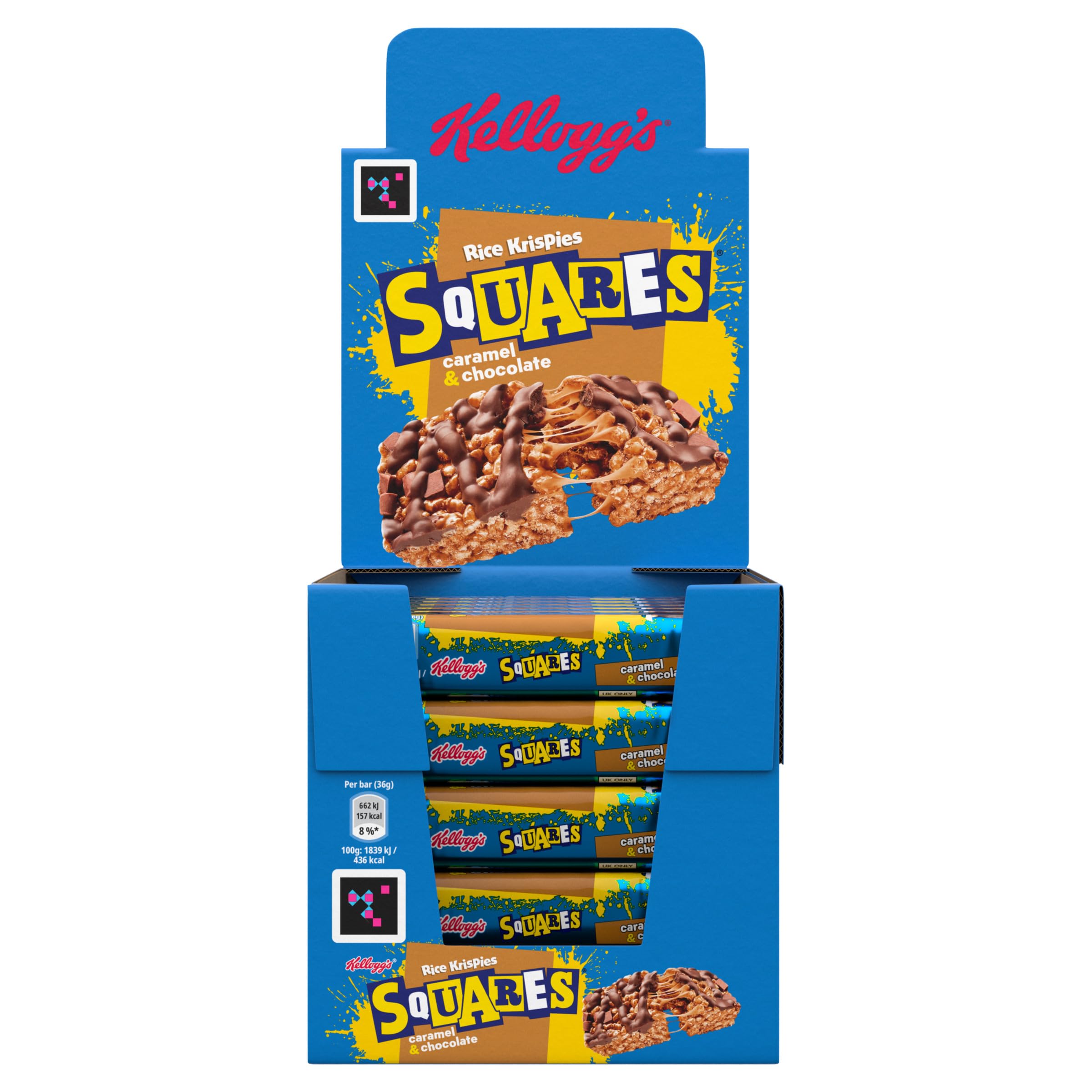 Rice Krispies Squares Chocolate Caramel Cereal Bars - 30 x 36g Bars