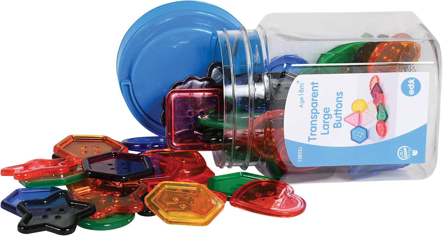 edxeducation Transparent Large Buttons - Light Table Activity Set for Early Learning 3