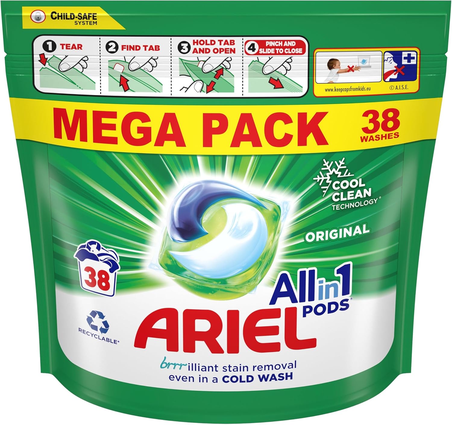 Ariel - All-in-1 PODS Washing Liquid Capsules 38 Washes