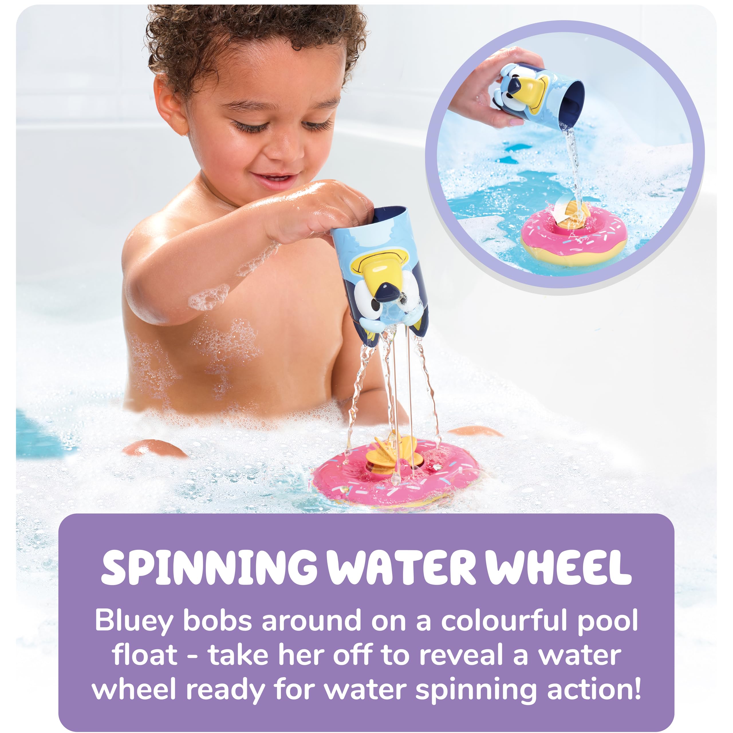 TOMY Toomies Bluey Splash and Float Bath Toy - Pourer Cup with Water Wheel for 18 Months+ 6
