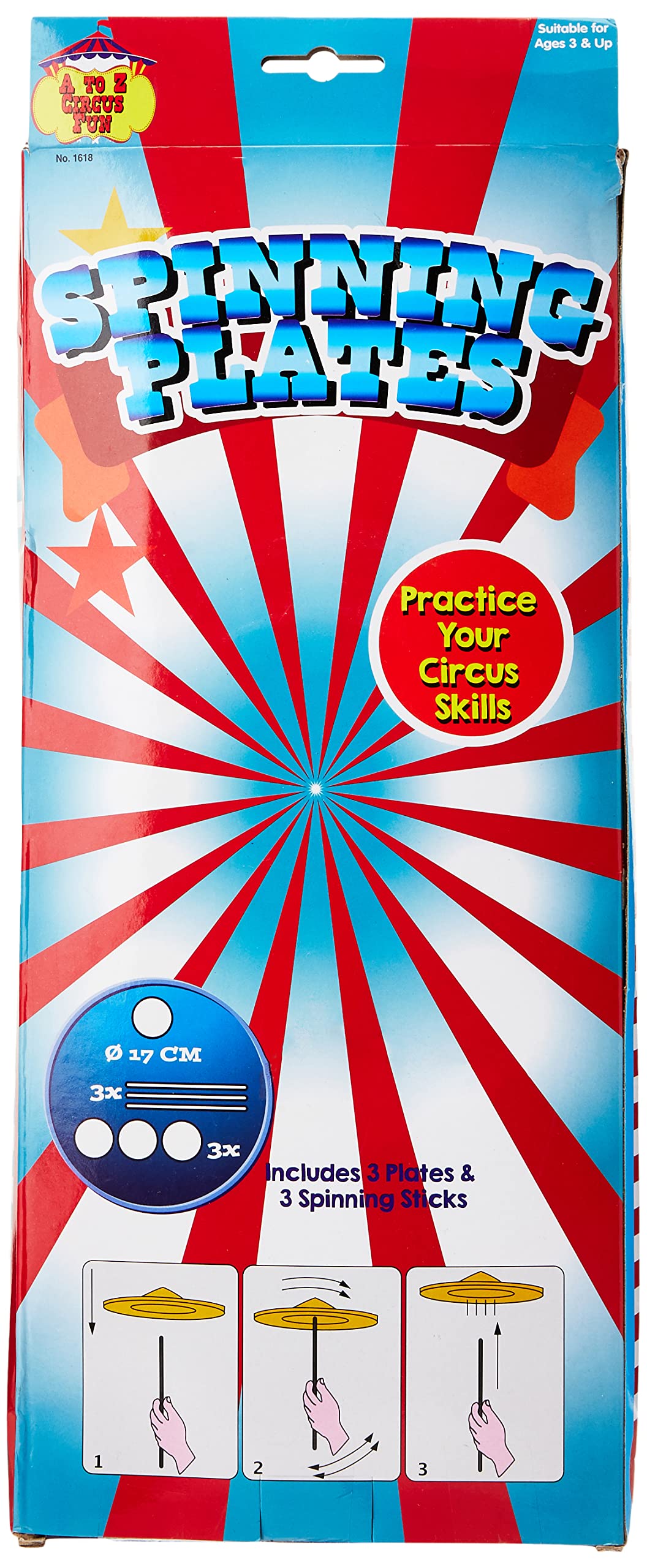 Atoz Spinning Plates Set with 3 Sticks, Multicolor 4