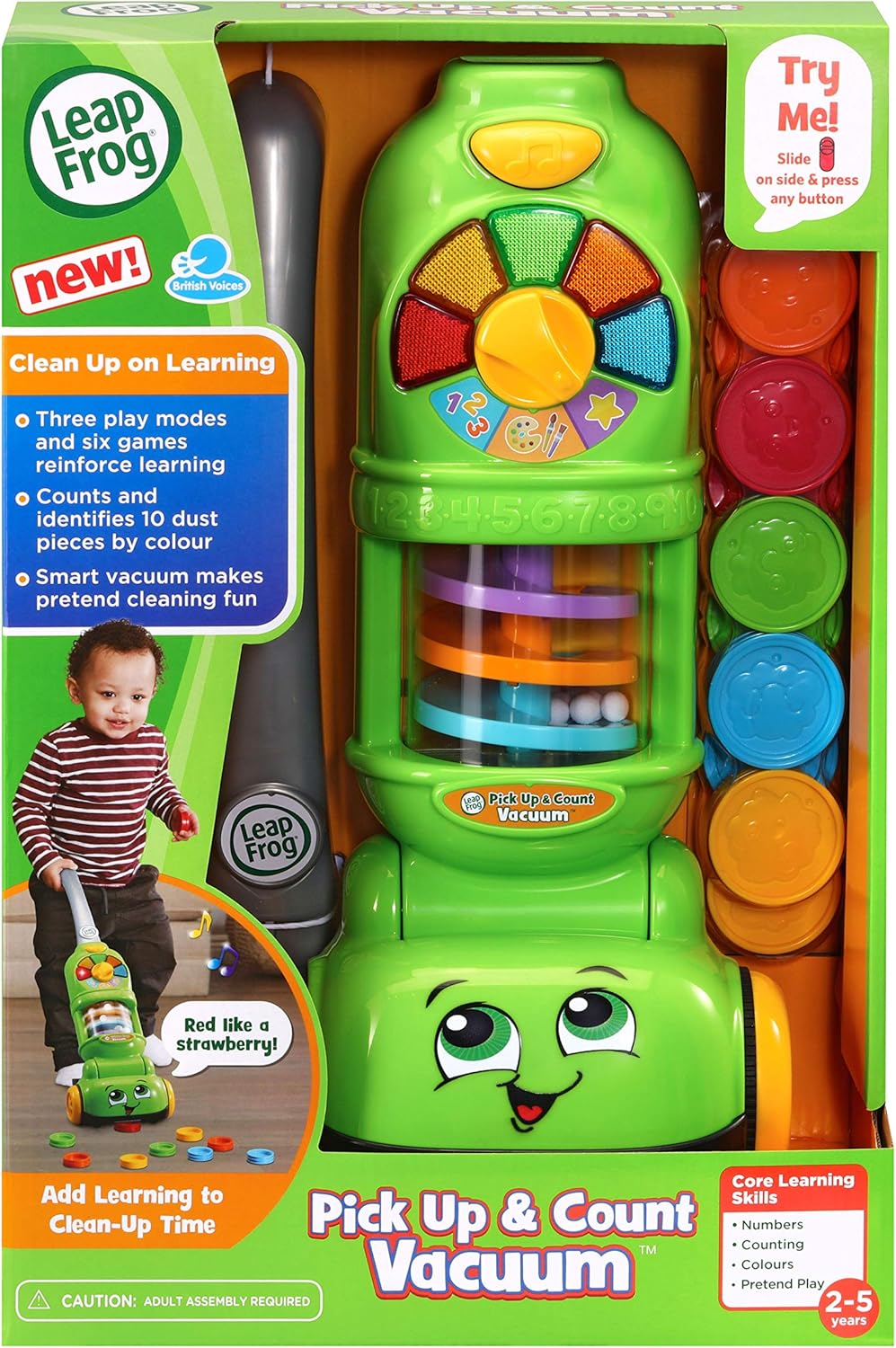 LeapFrog Pick Up &amp; Count Vacuum – Pädagogisches Rollenspielspielzeug mit Lichtern und Geräuschen für Kinder im Alter von 2–5 Jahren 5